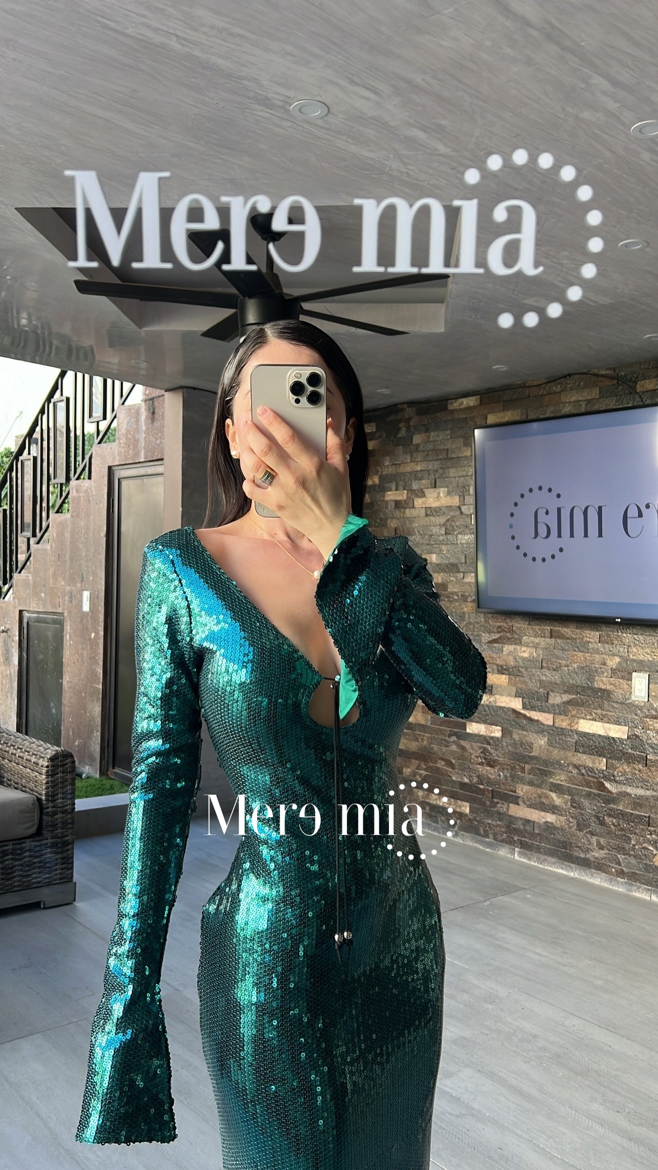 Vestido verde lent circulo