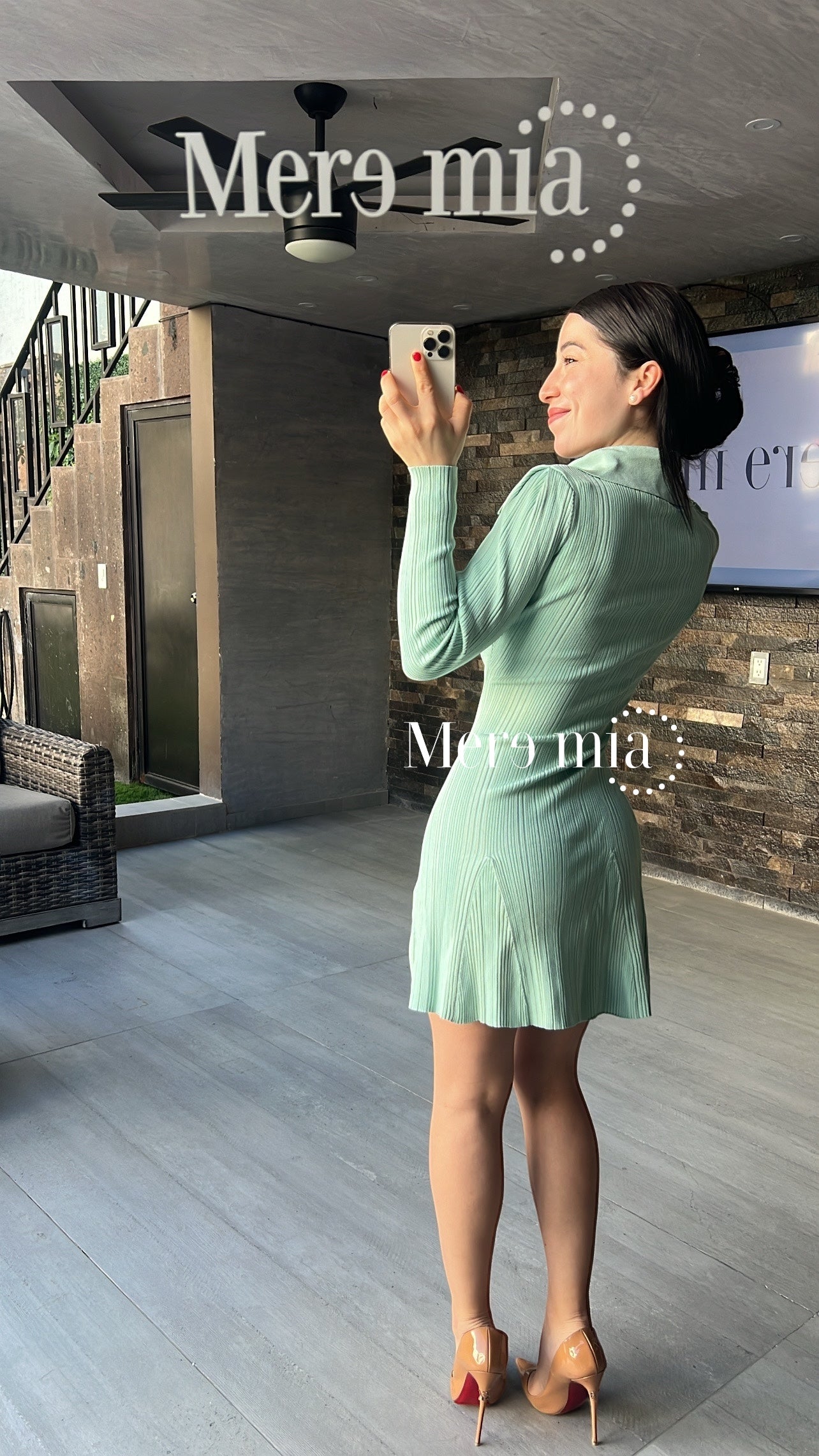 Vestido azul rayado corto