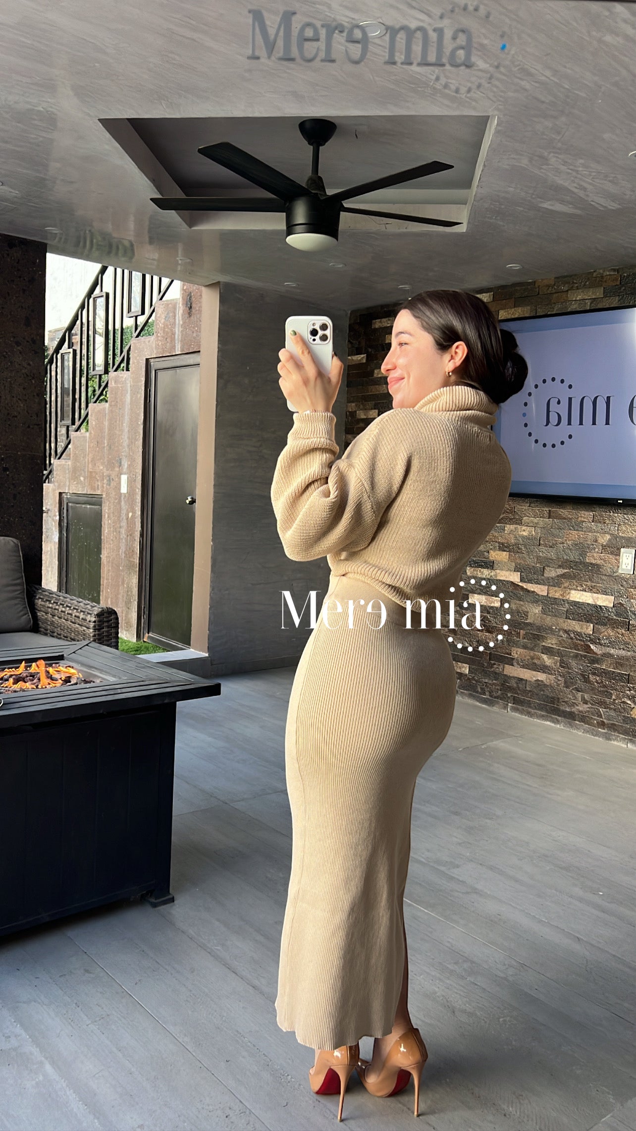 Conjunto sweater beige