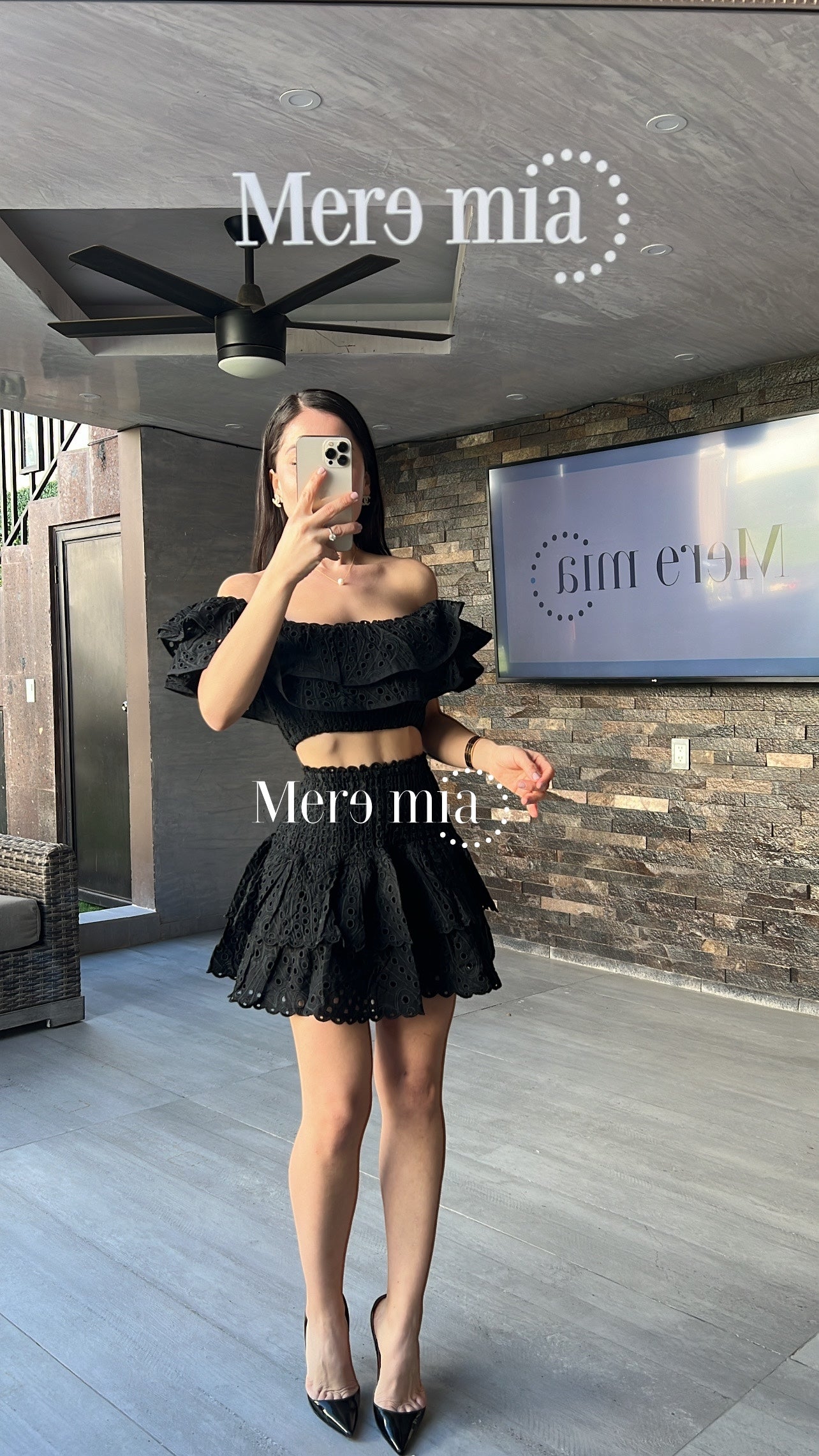 Conjunto negro esc hombros