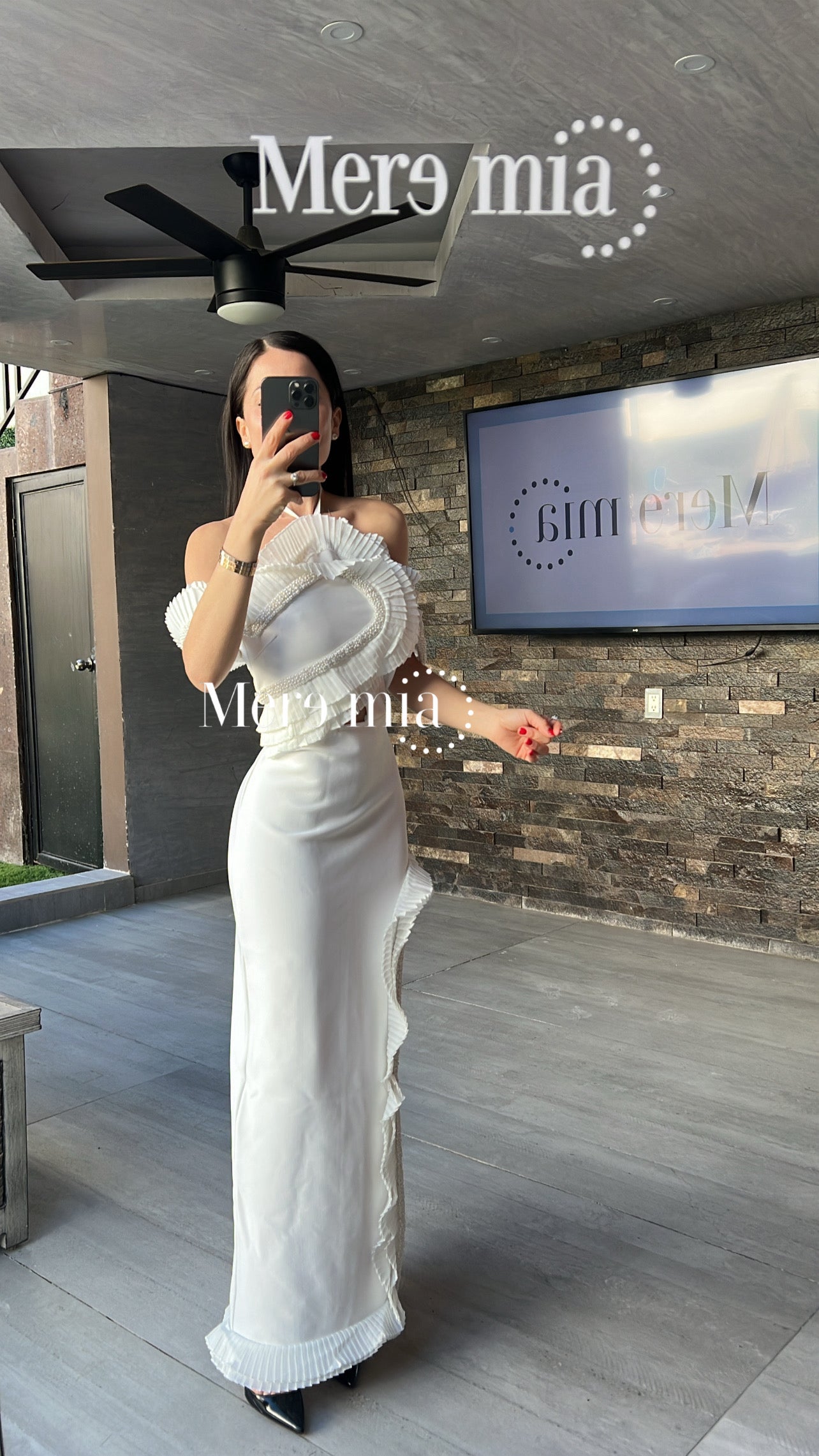 Vestido blanco corr largo