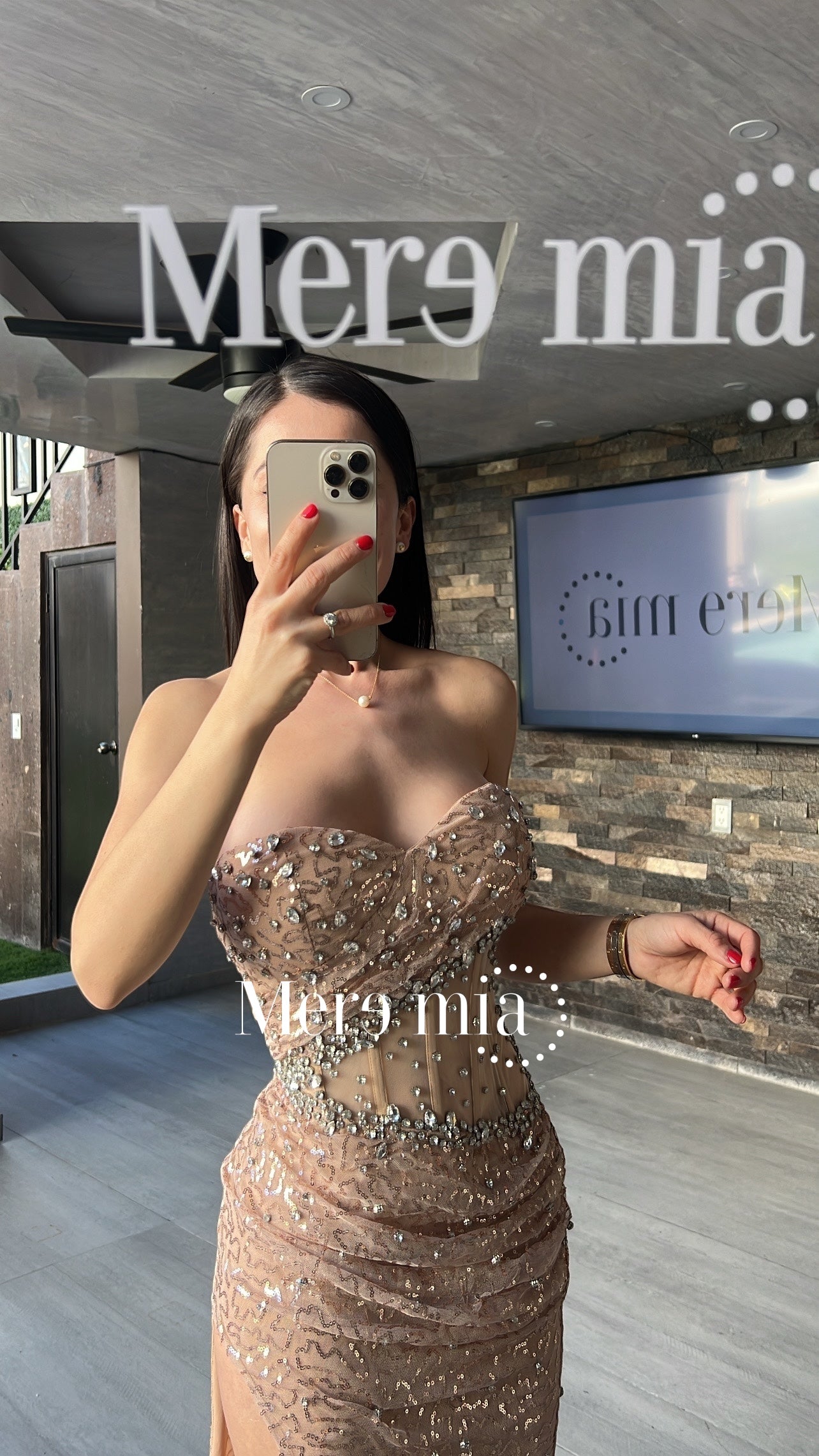 Vestido cobre lent malla