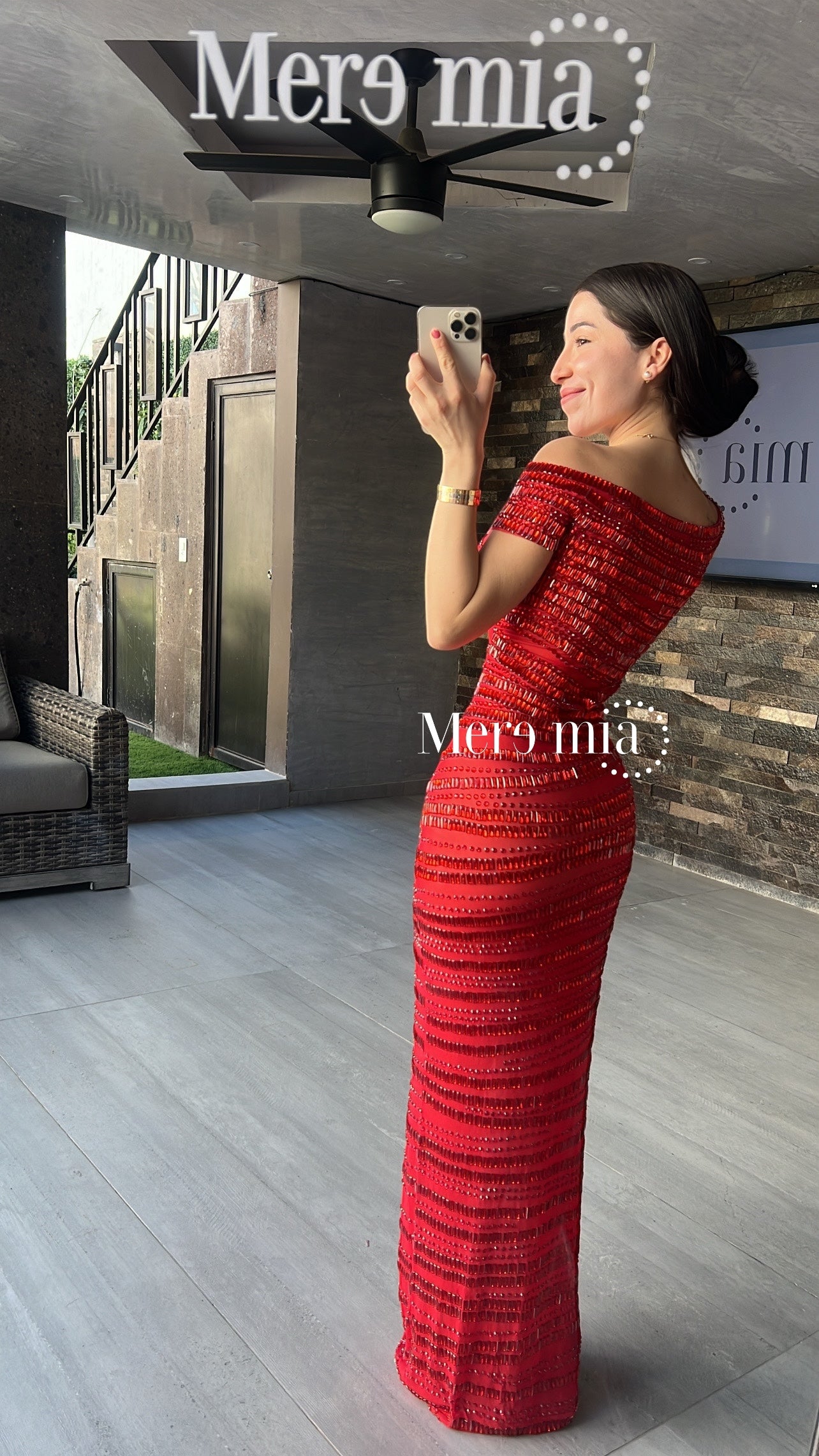 Vestido rojo apl malla