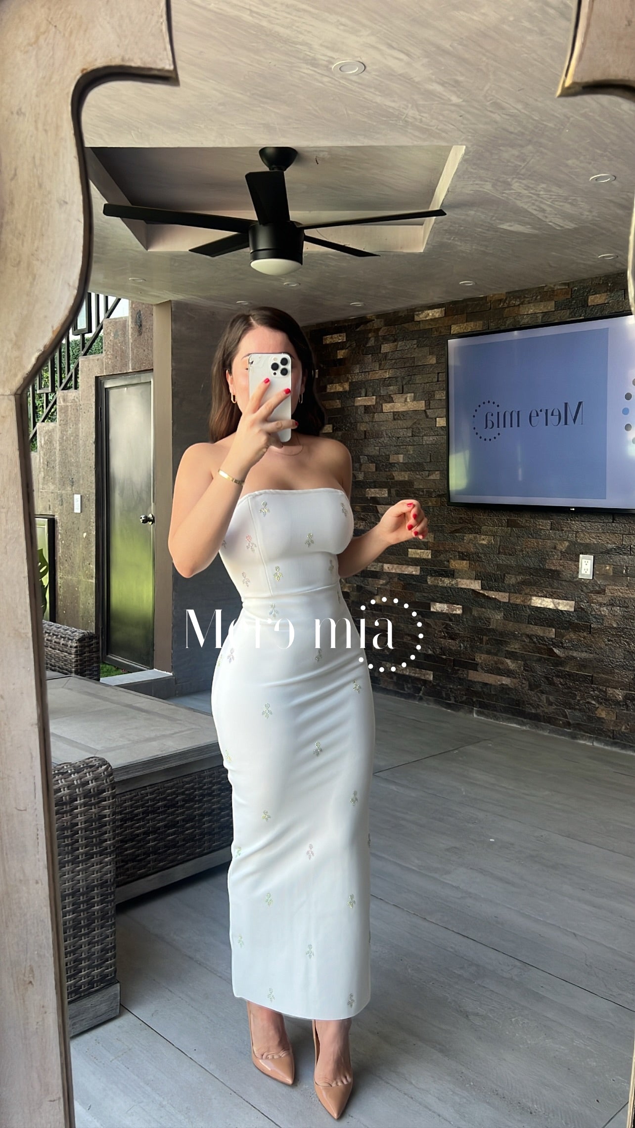 Vestido blanco largo strapples