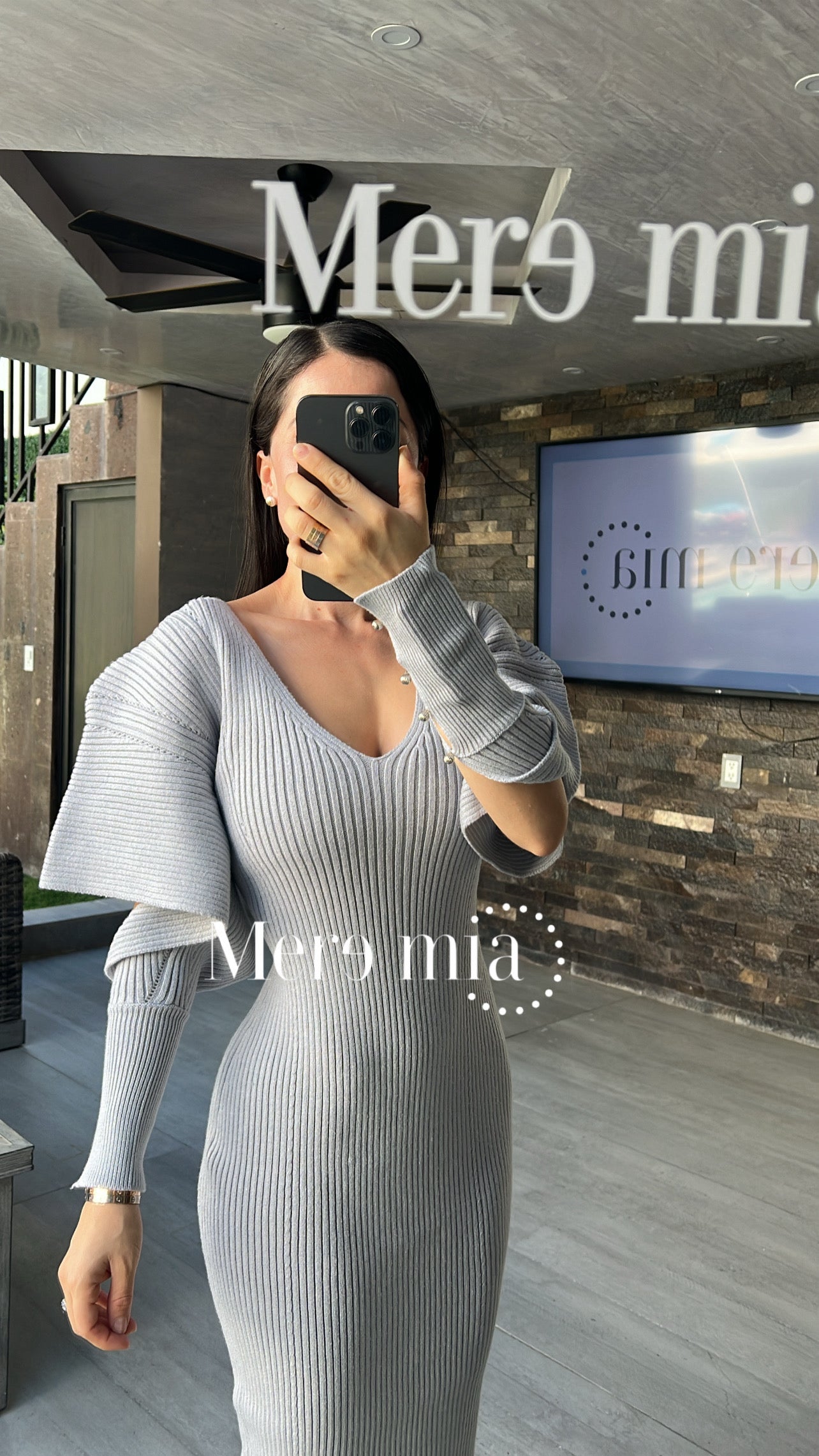 Vestido gris sweater