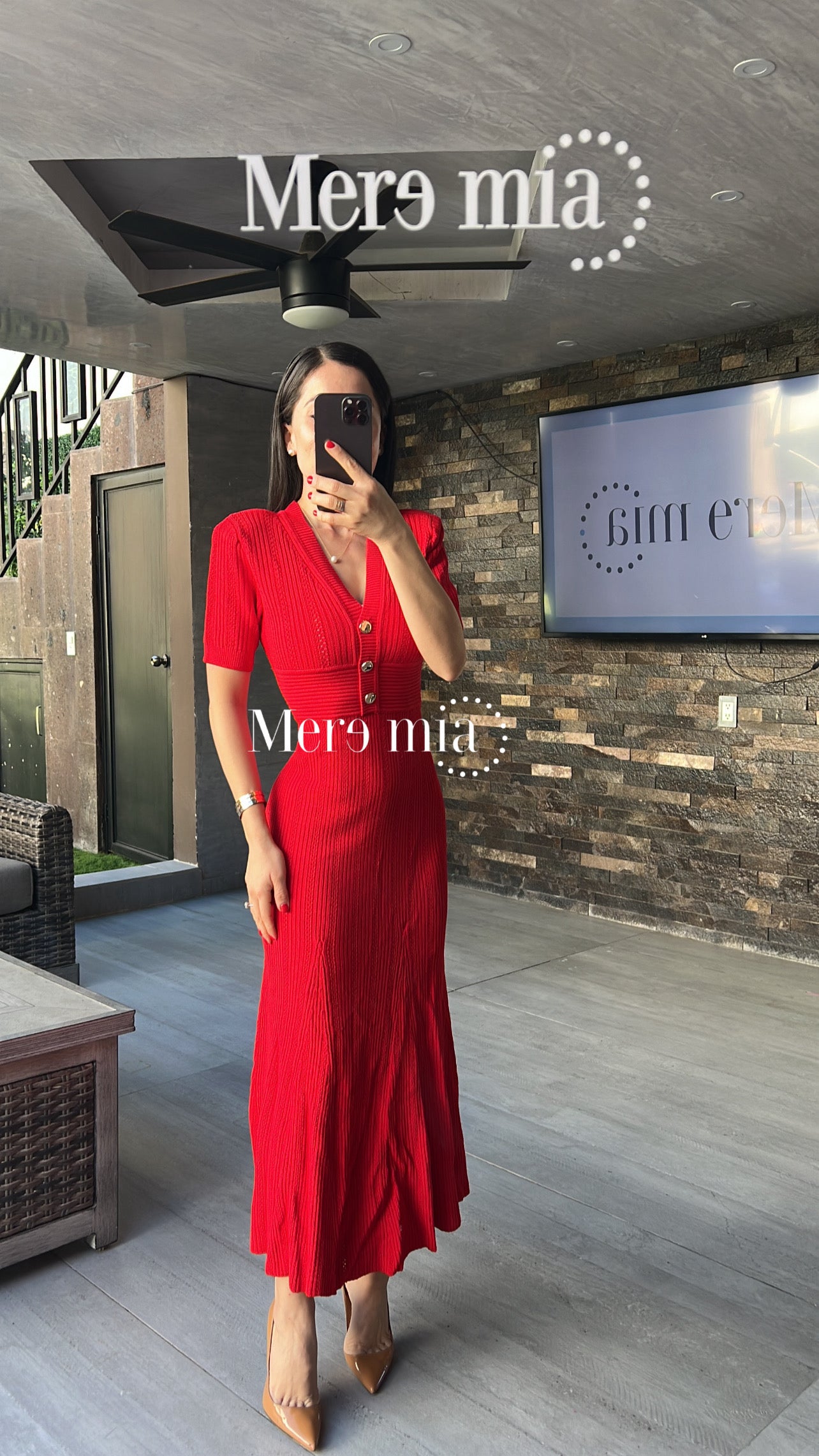 Vestido rojo rayado mc