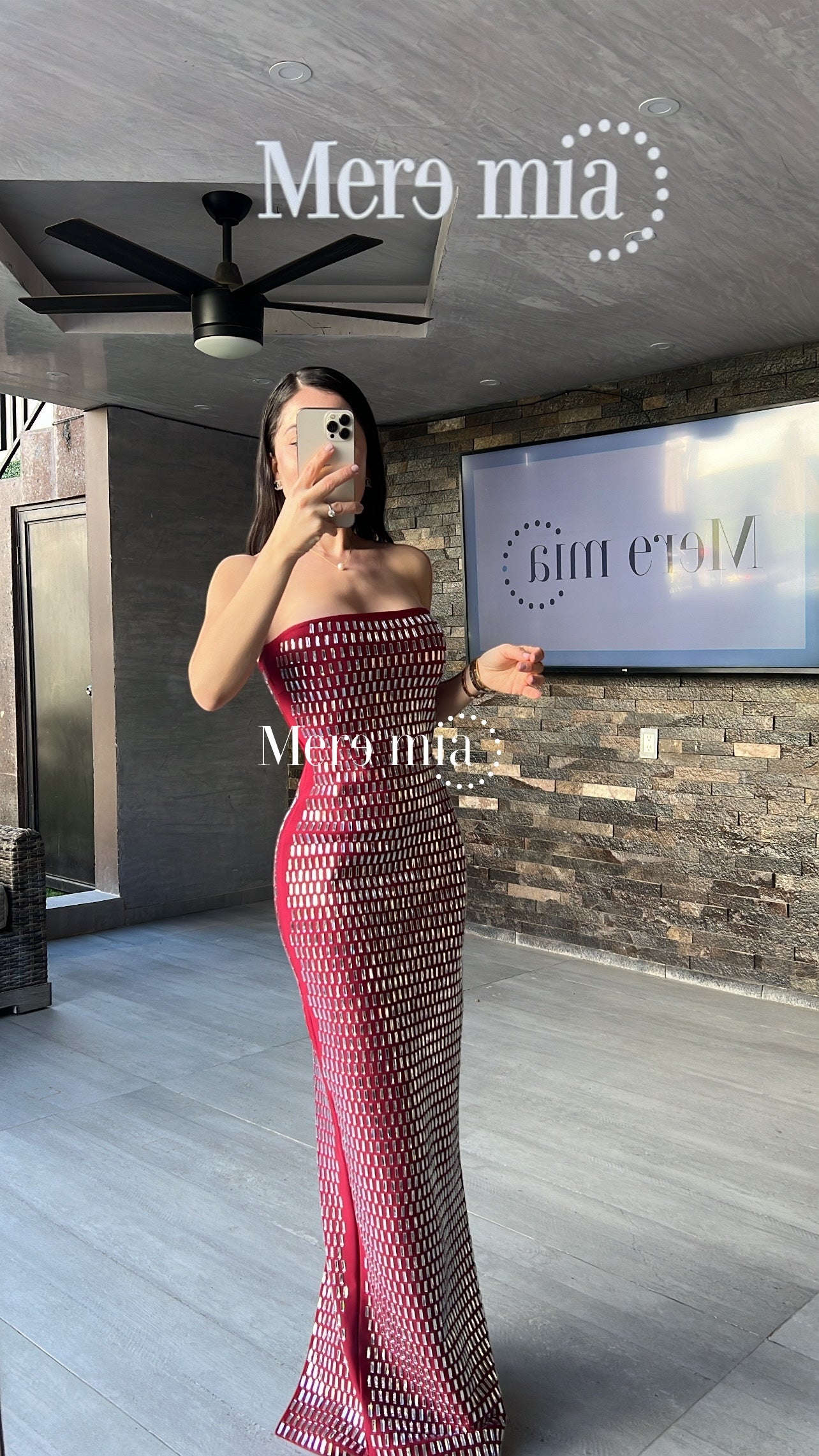 Vestido tinto apl rect