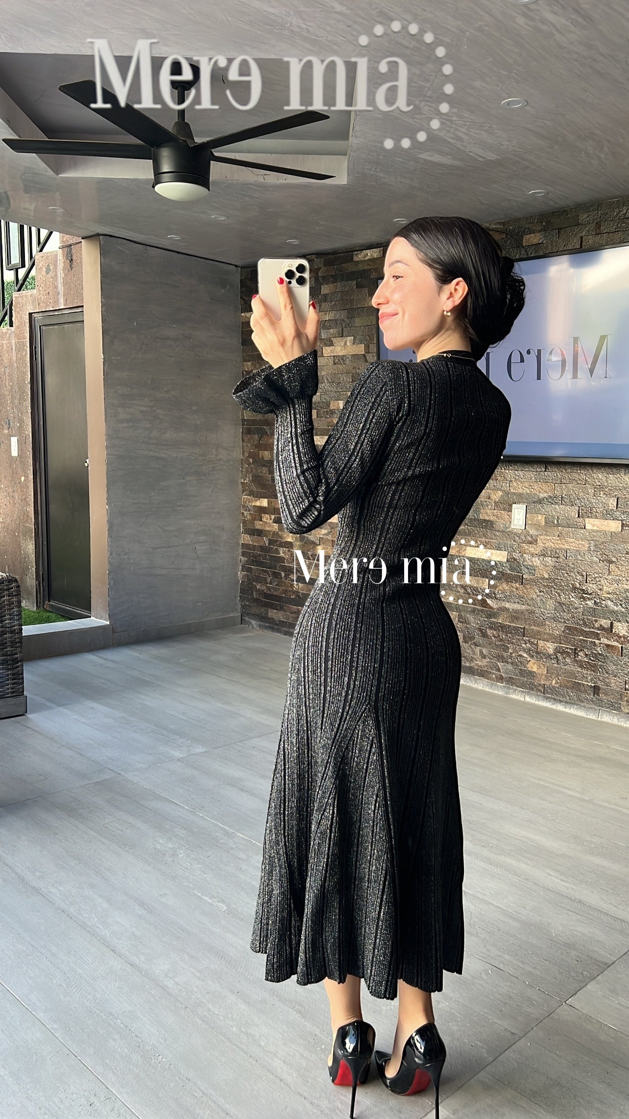 Vestido gris brillos