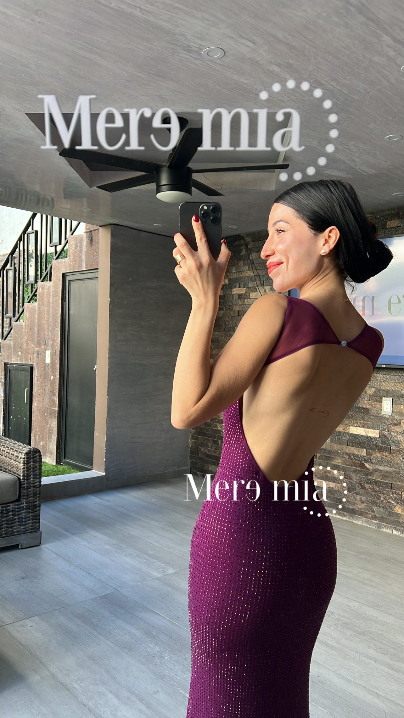 Vestido uva puntos malla