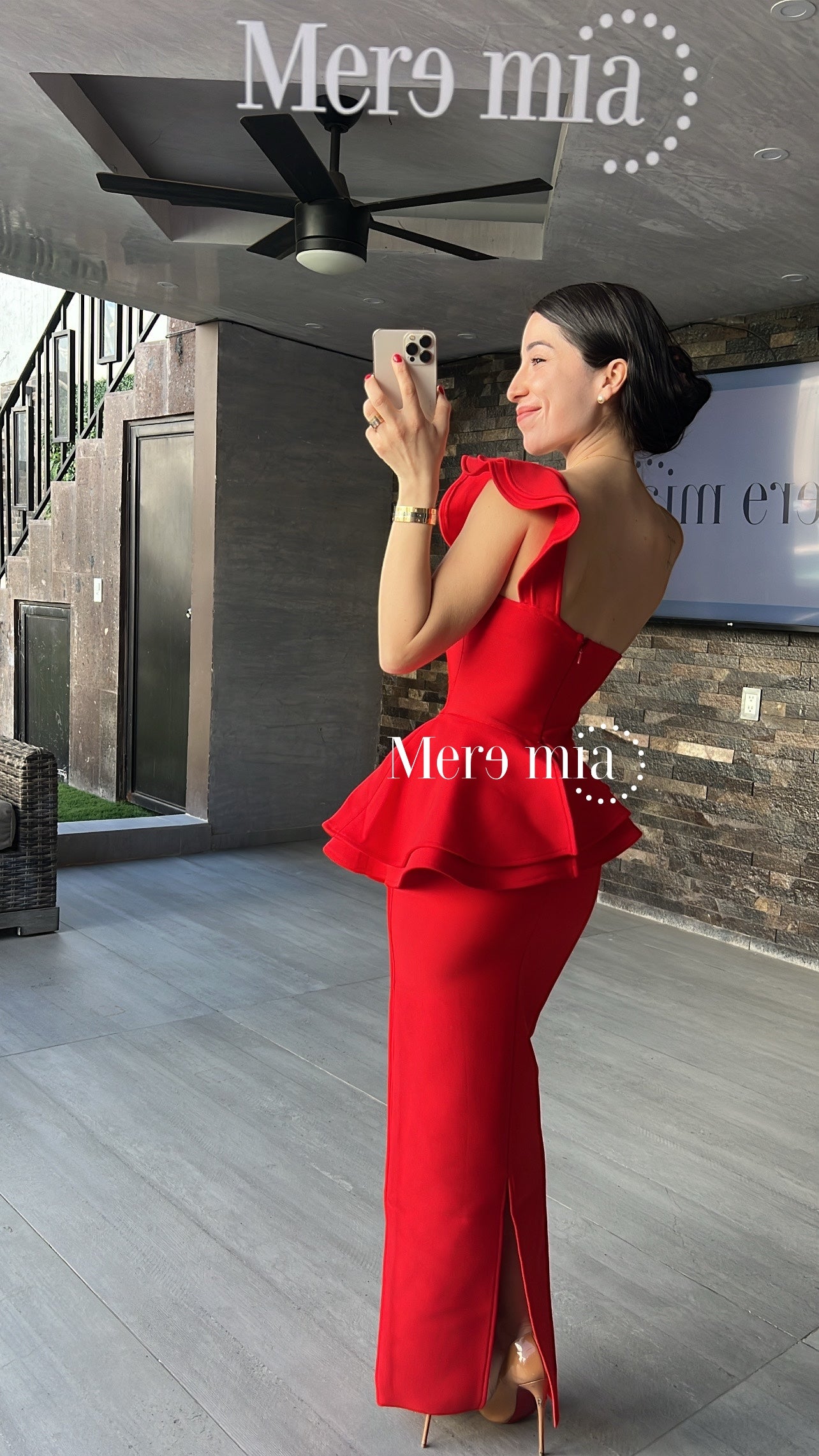 Vestido rojo esc hombro