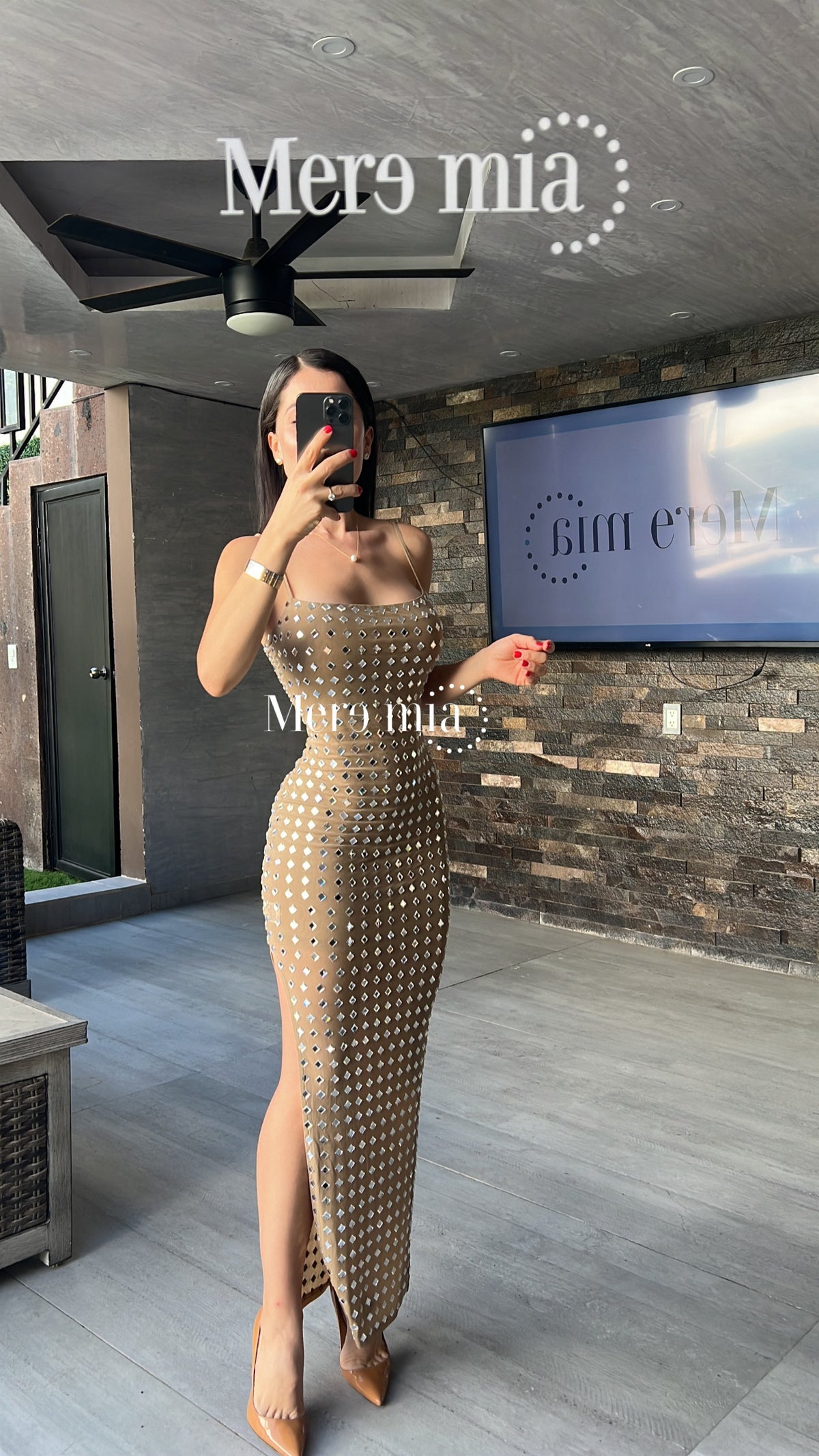 Vestido moka rombo plata