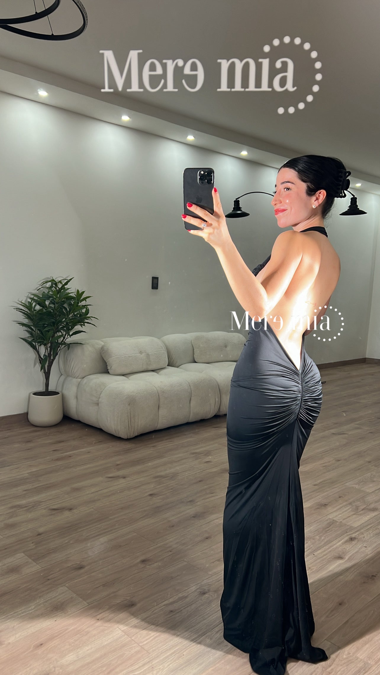 Vestido espalda v plisado