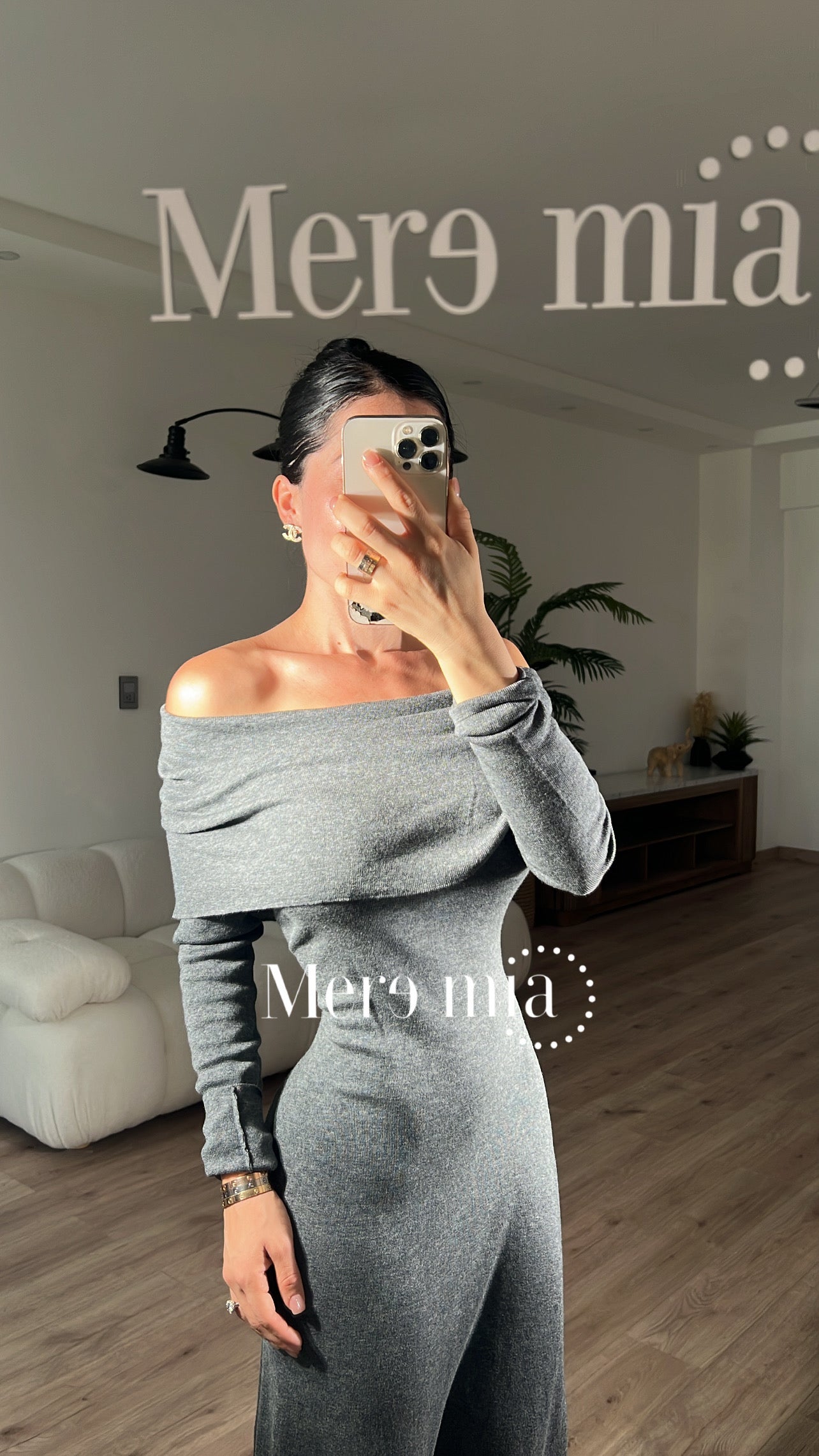 Vestido sweater gris ob