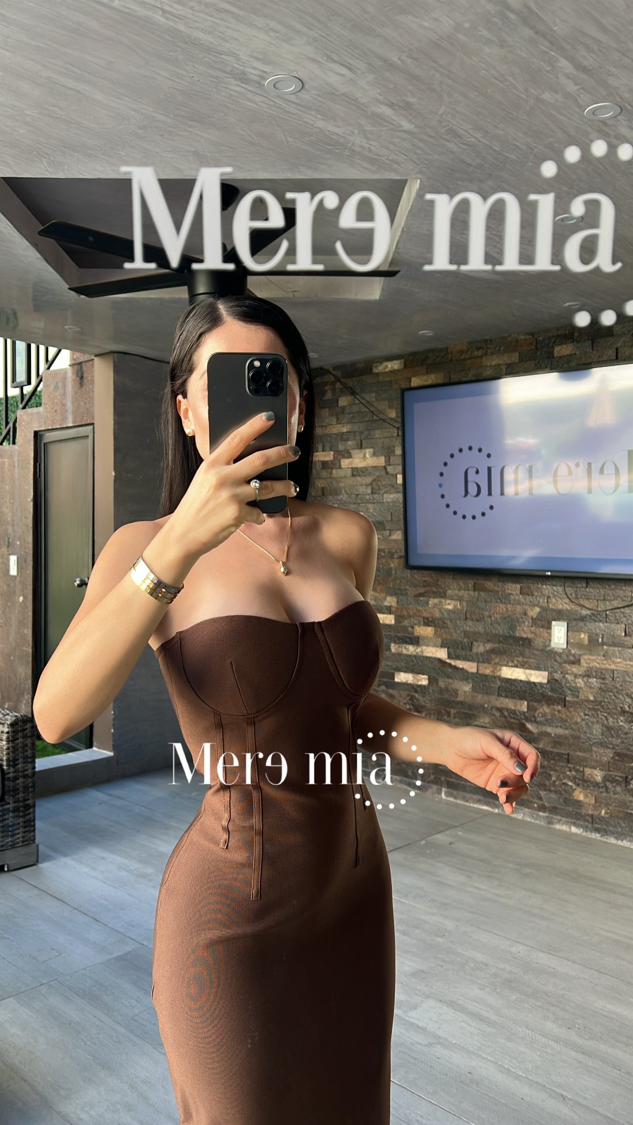 Vestido cafe strapp copas