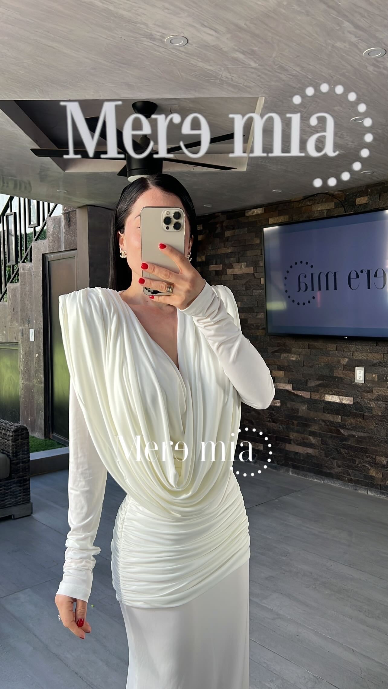 Vestido blanco plisado U