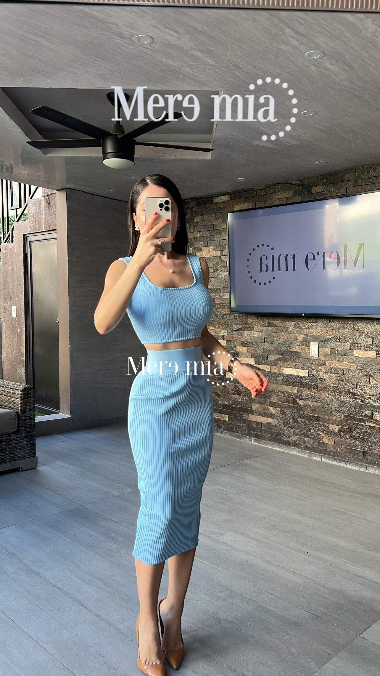 Conjunto azul midi