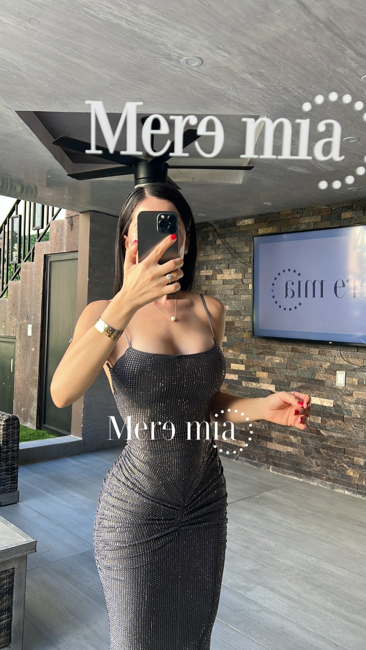 Vestido gris puntos nudo