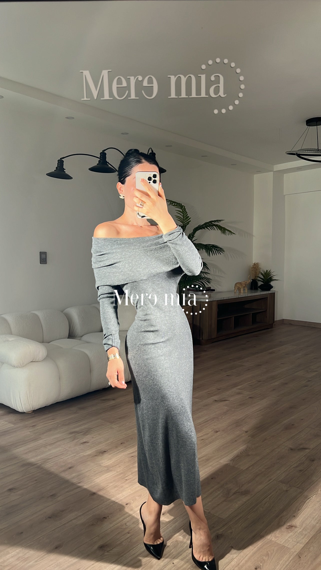 Vestido sweater gris ob