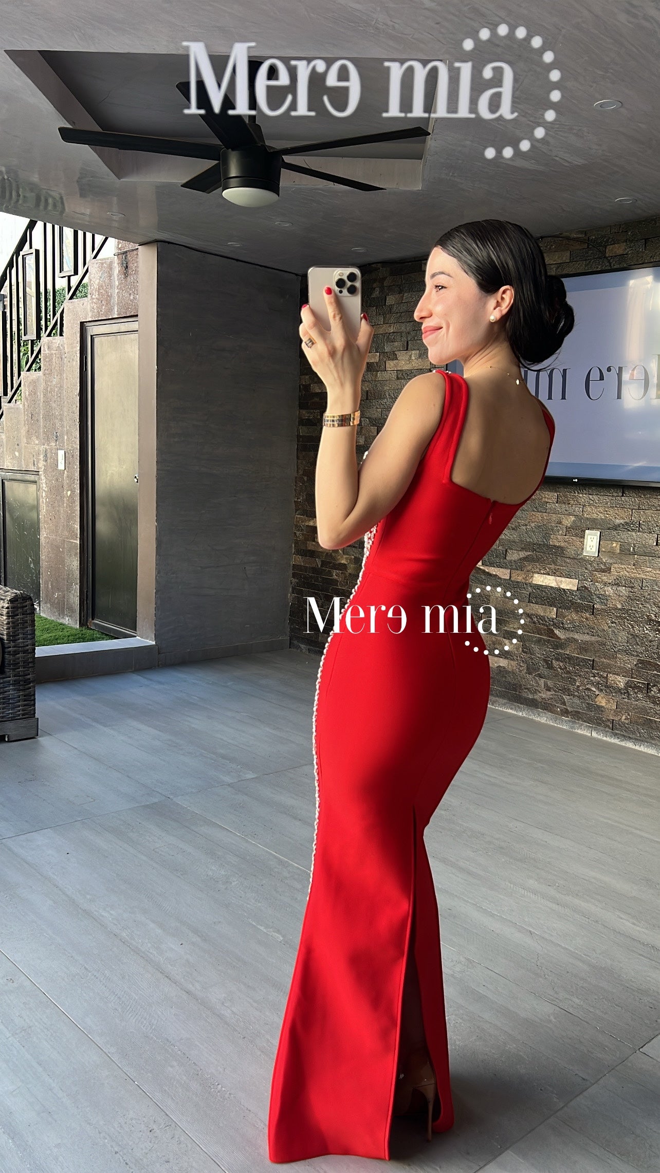Vestido rojo apl plata