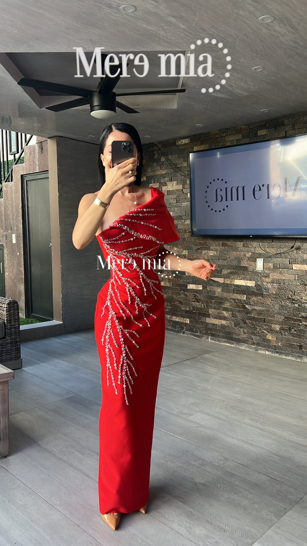 Vestido rojo ramas sat