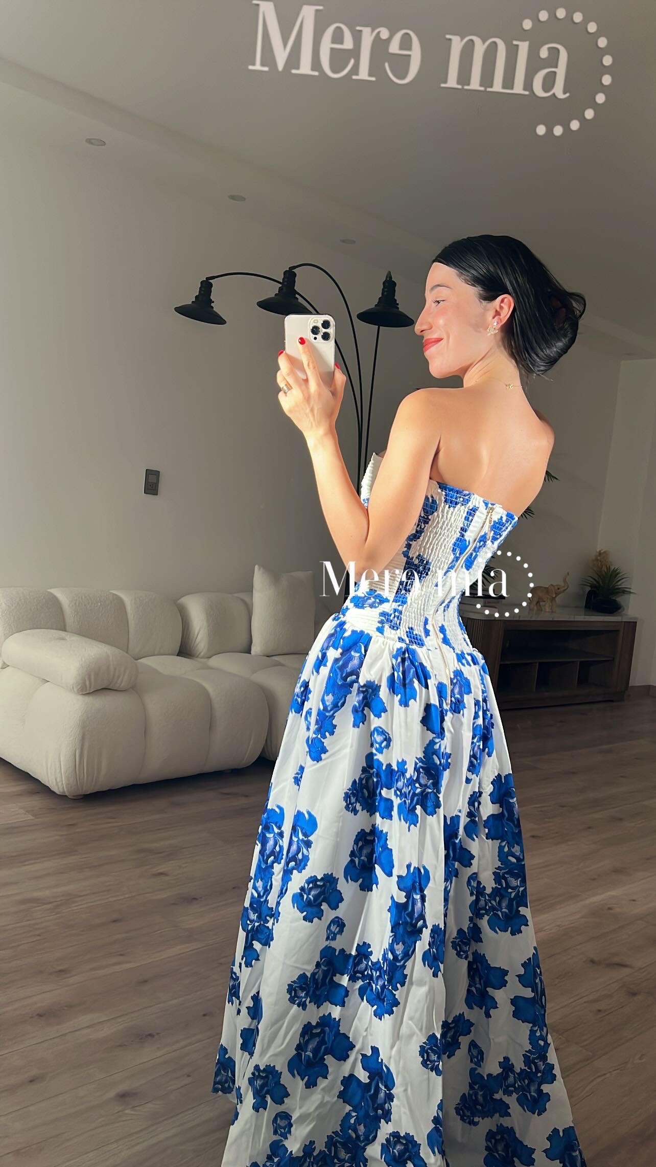 Vestido plisados flores az