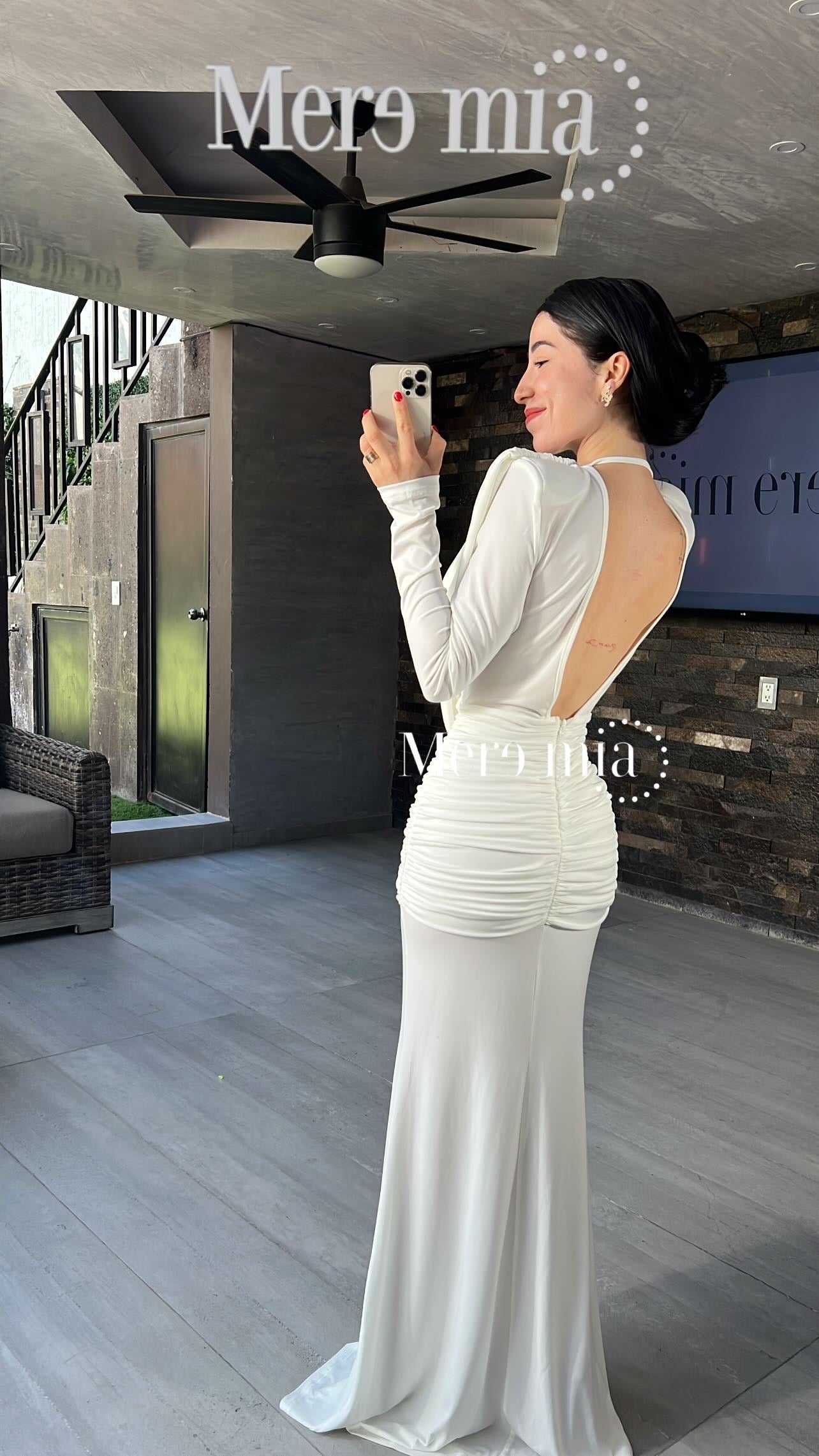 Vestido blanco plisado U