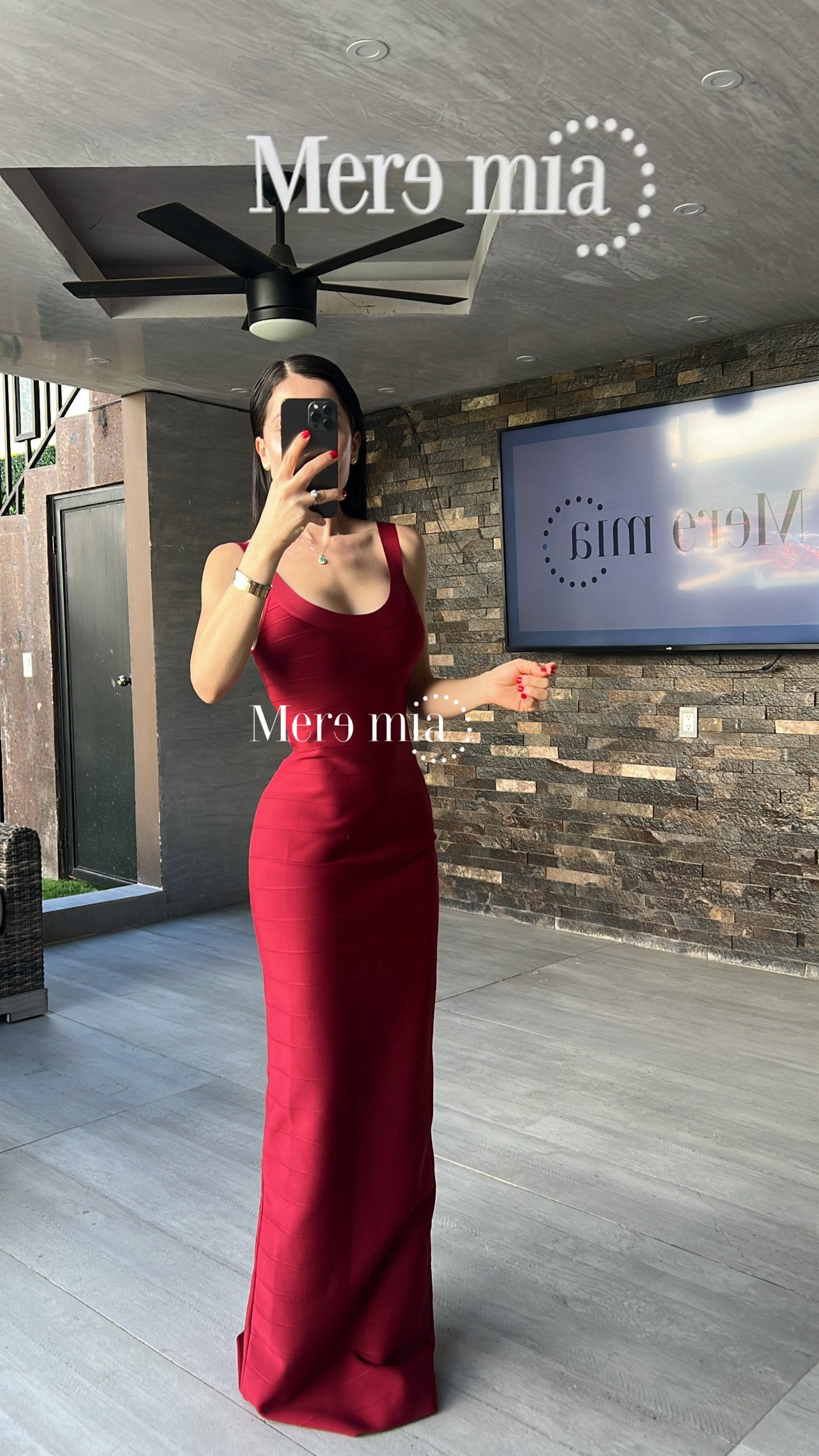 Vestido escote U rayado