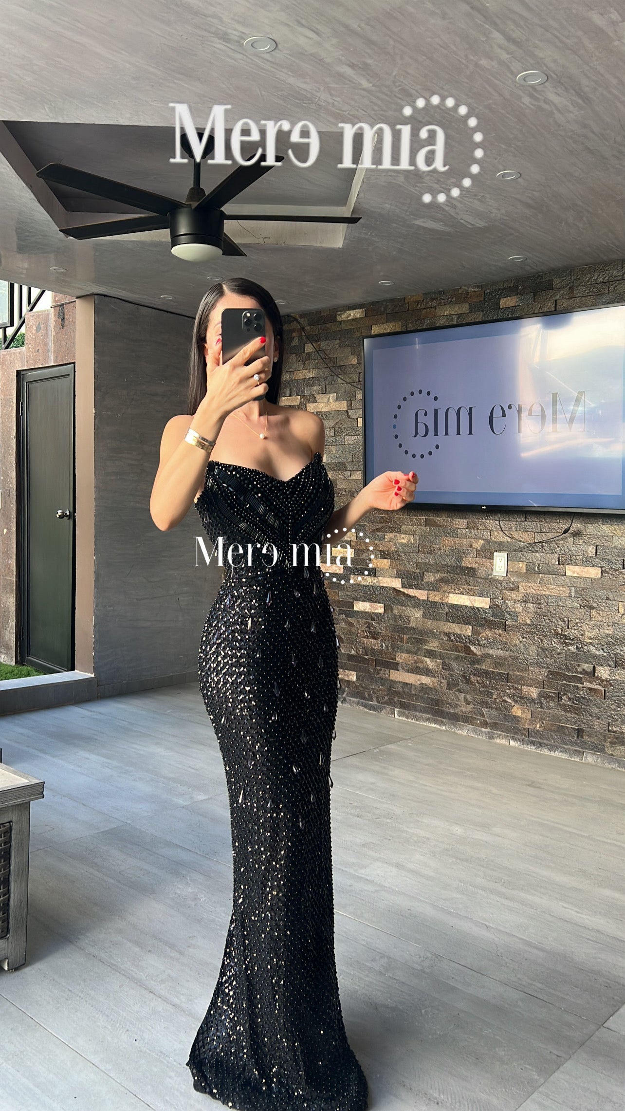 Vestido negro lent largo