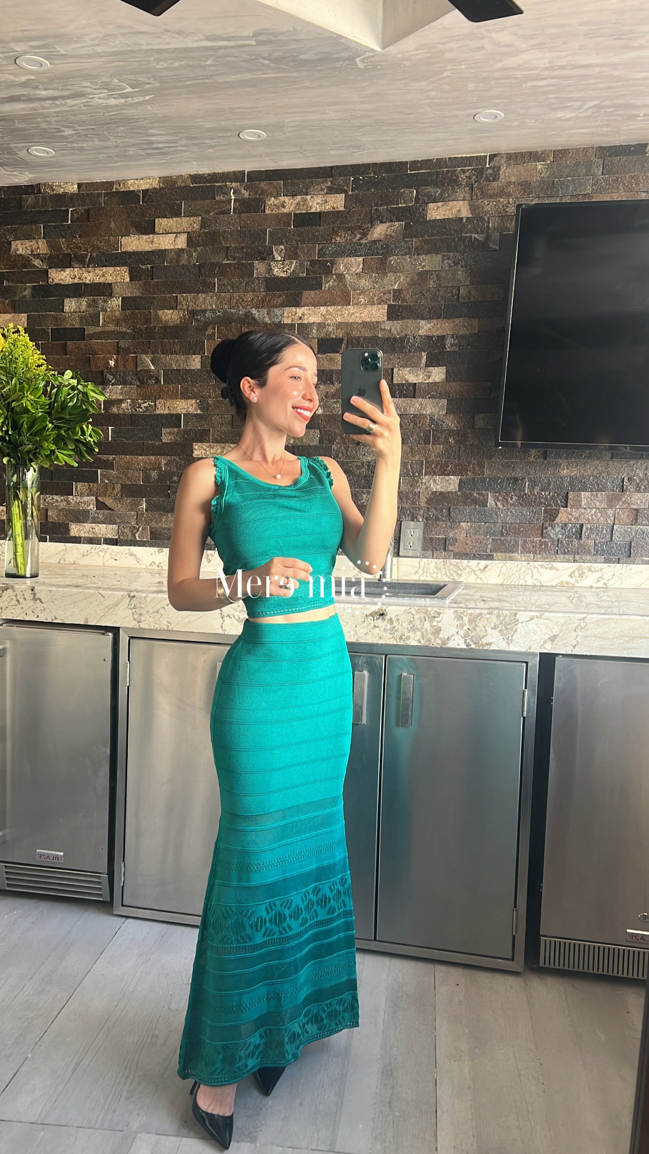 Conjunto verde knitted