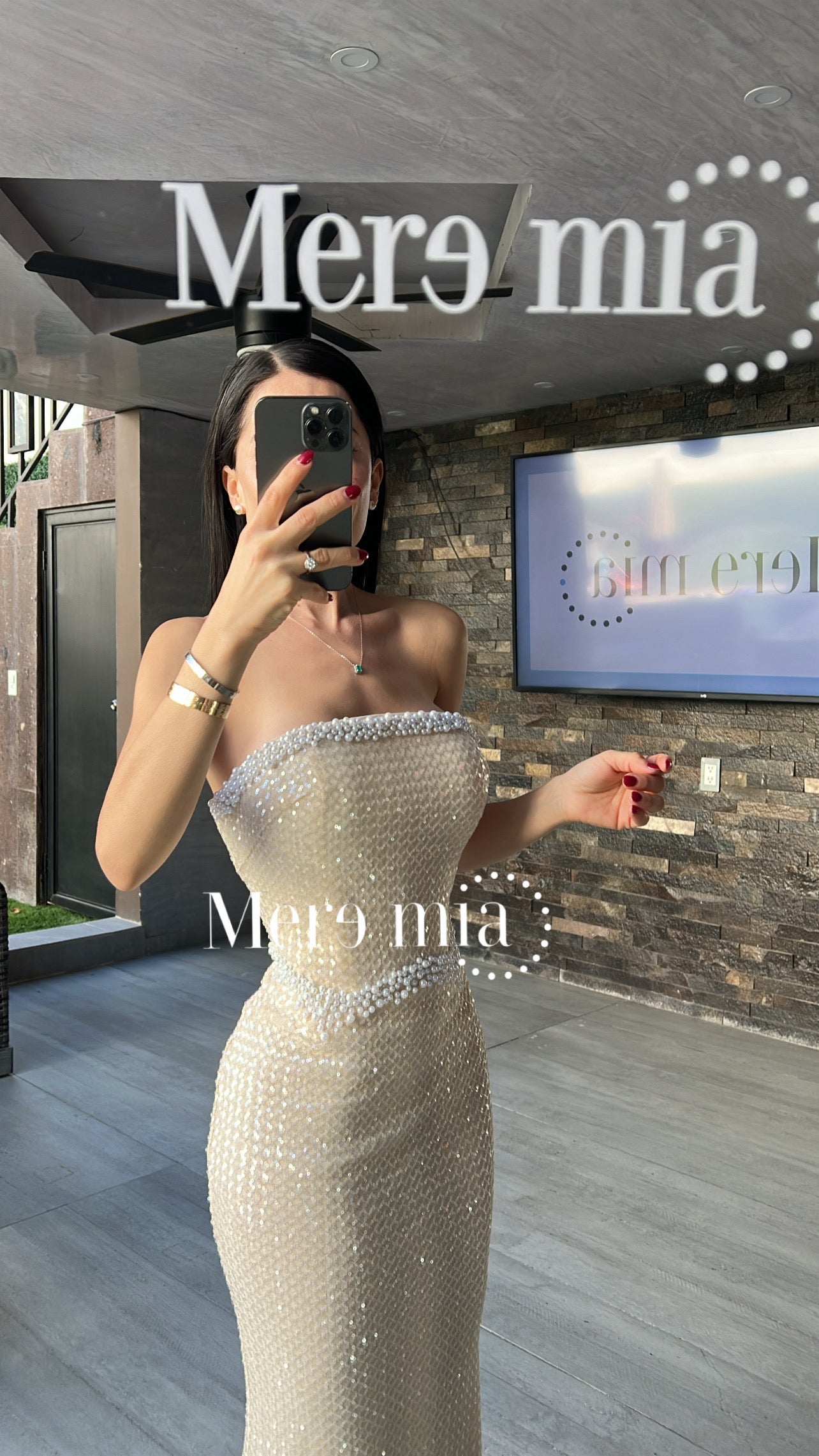 Vestido rose brilloso lent