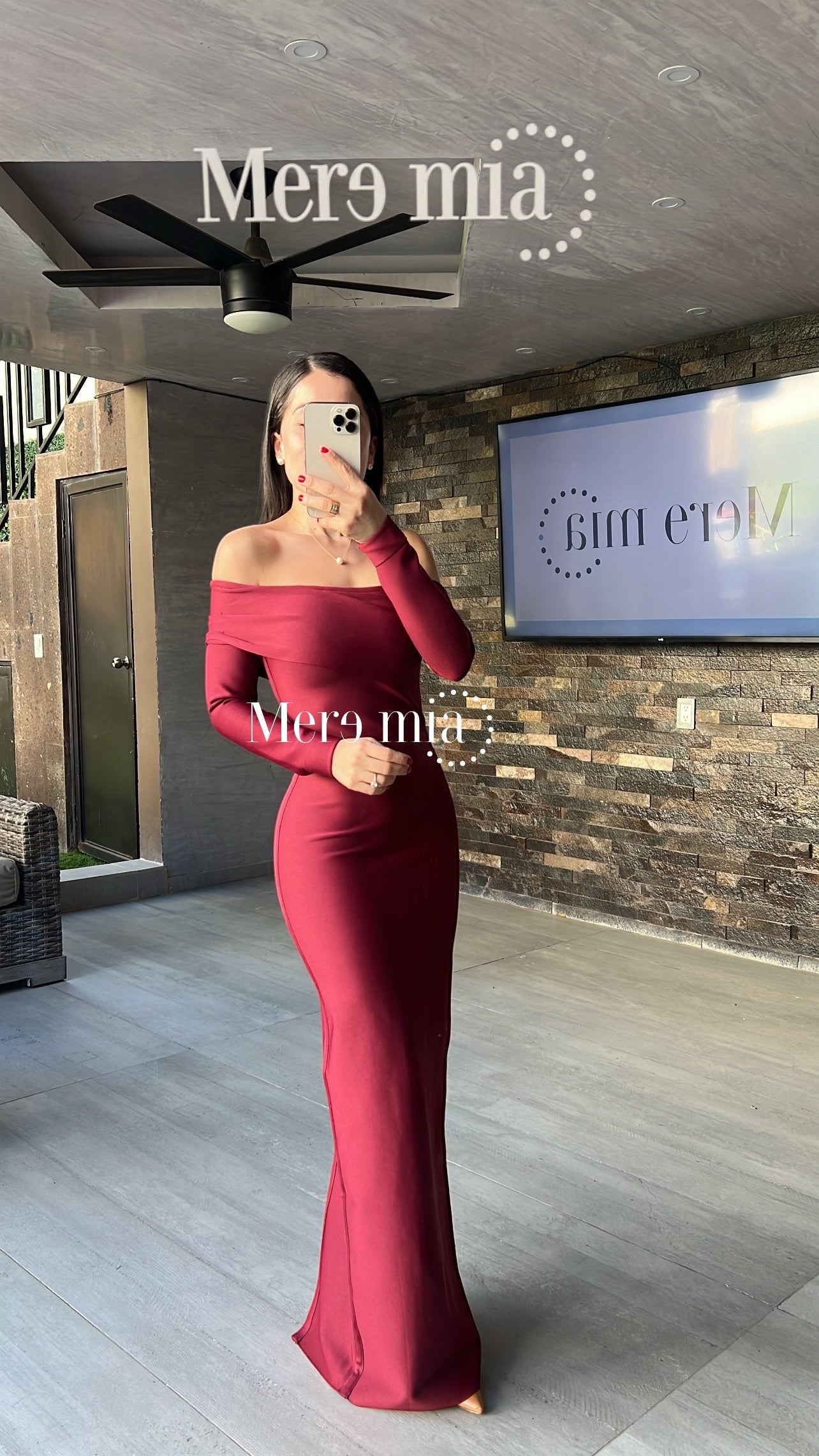 Vestido tinto ml hombro