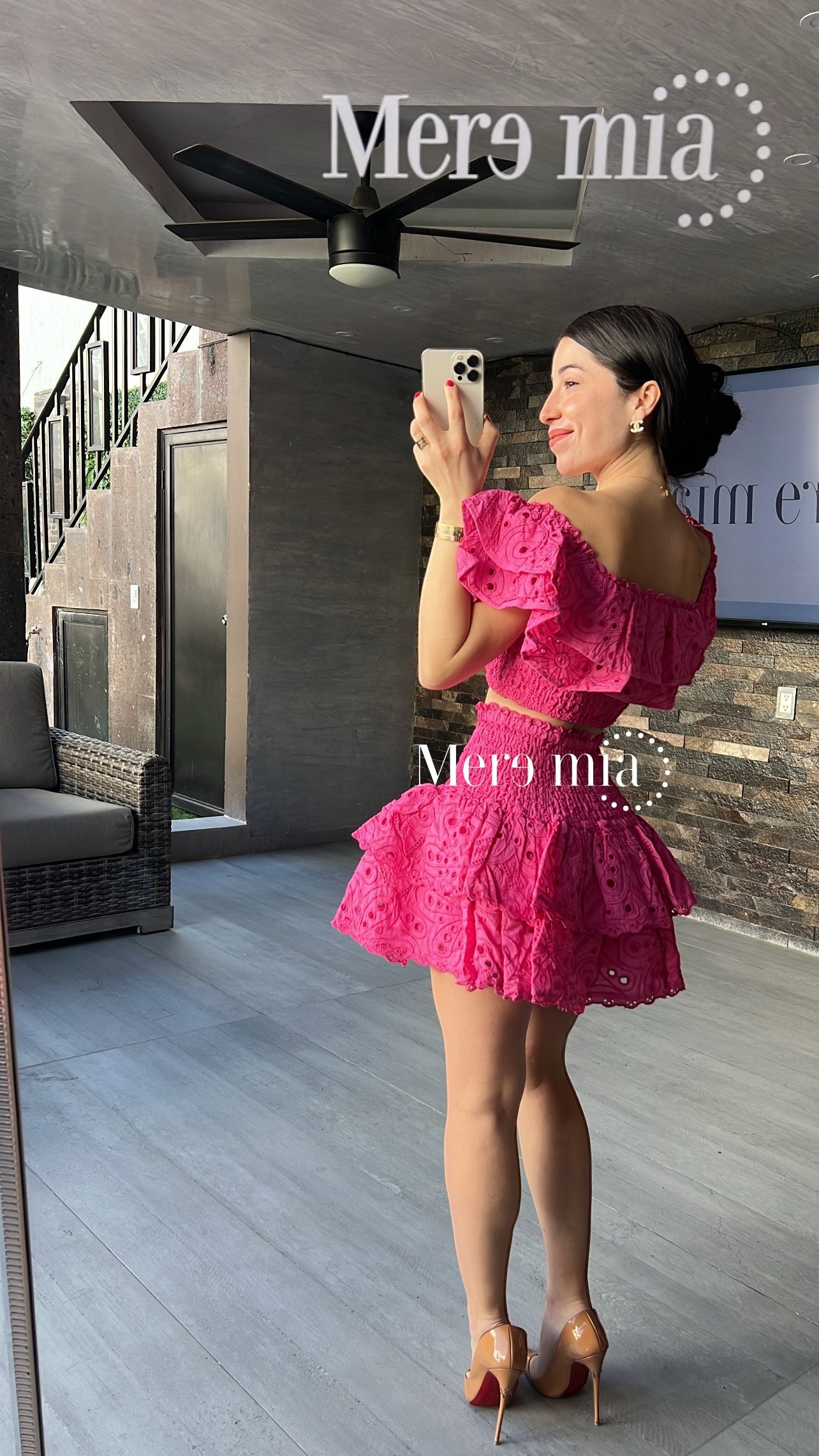 Conjunto rosa esc hombros