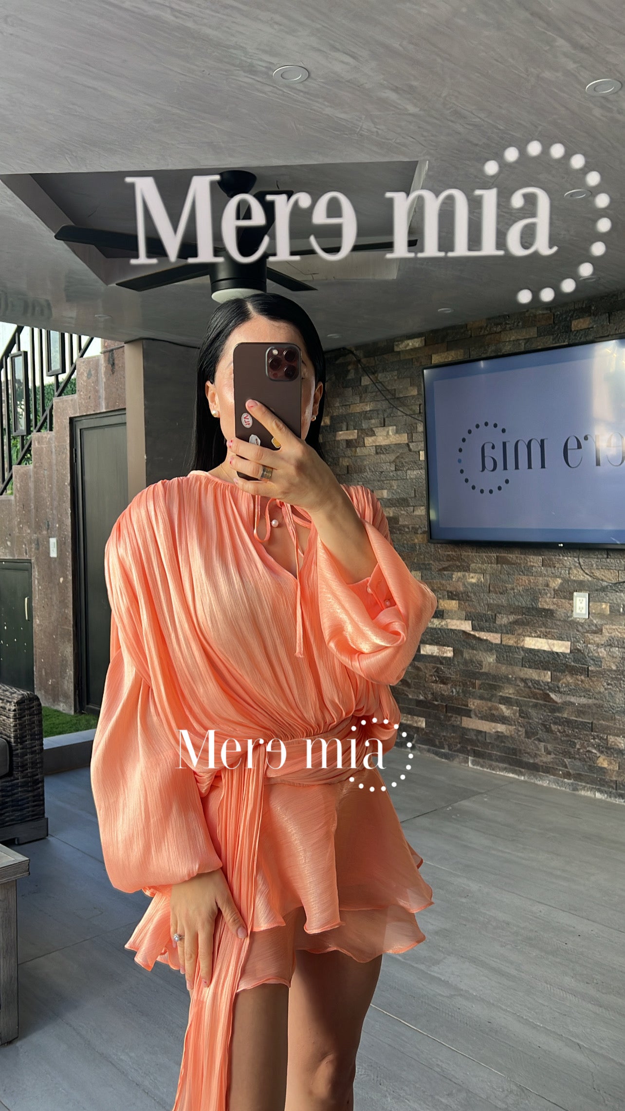 Vestido naranja olanes