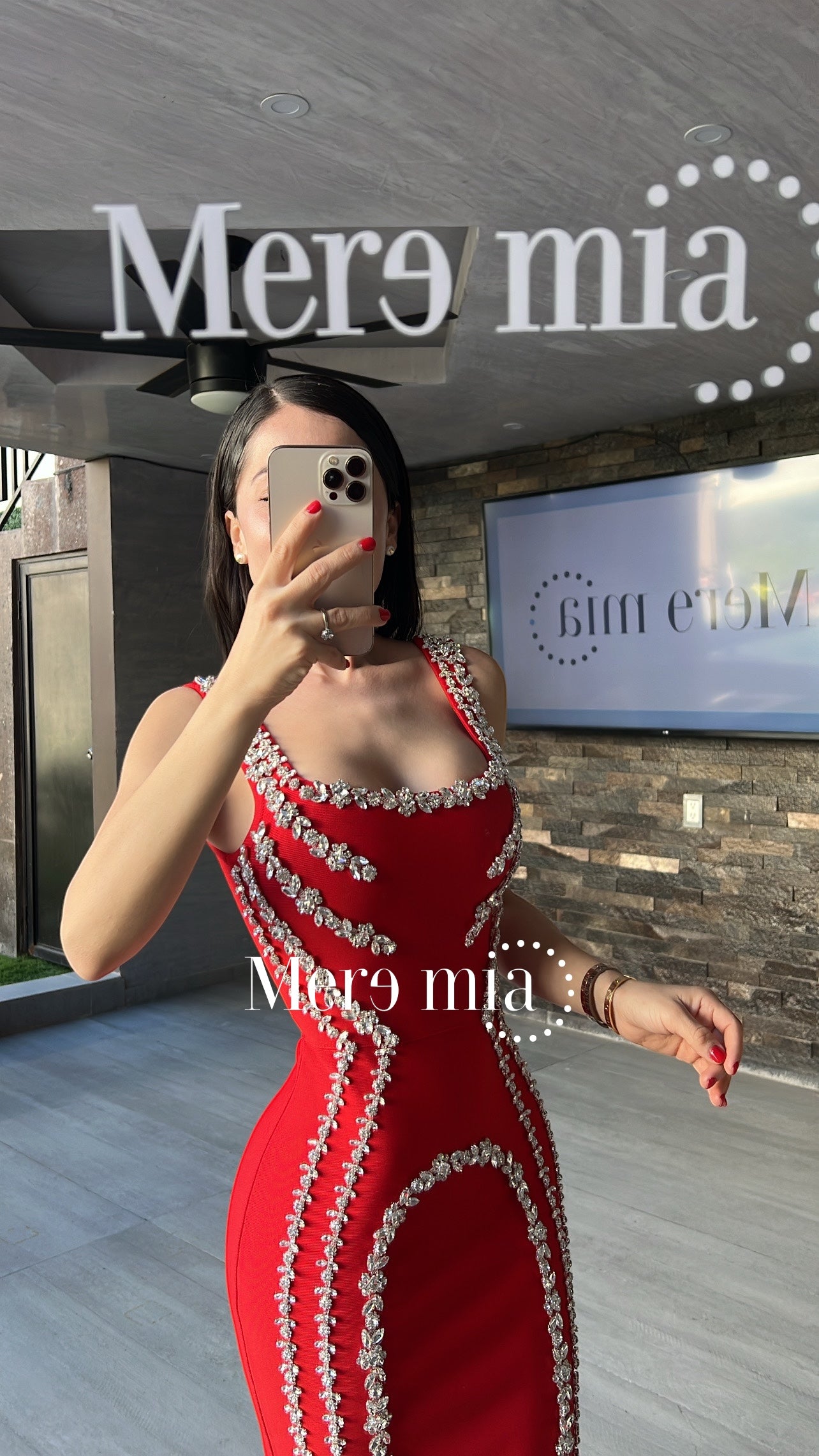 Vestido rojo apl plata