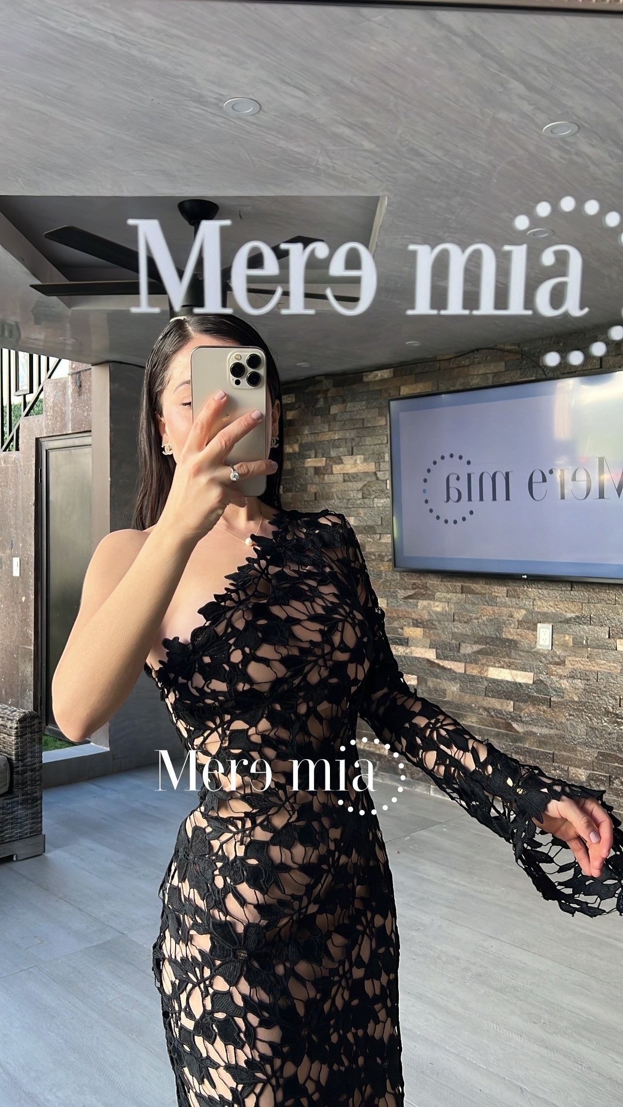 Vestido nude flores bord