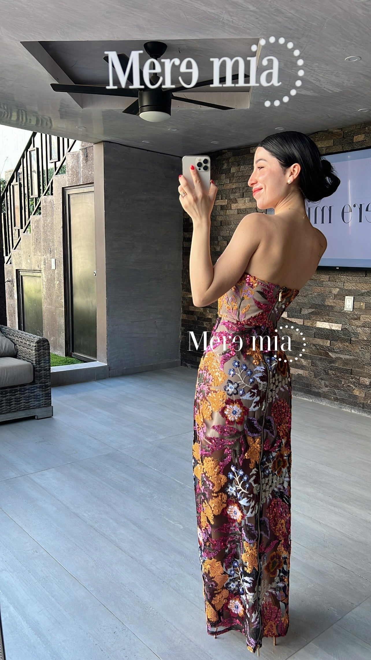 Vestido strapples flores