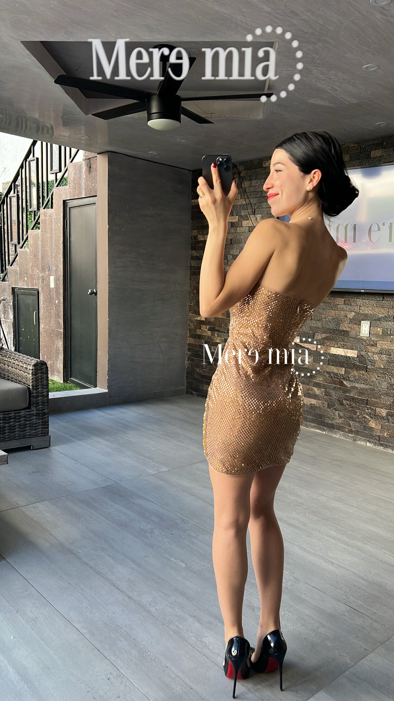 Vestido cobre apl corto