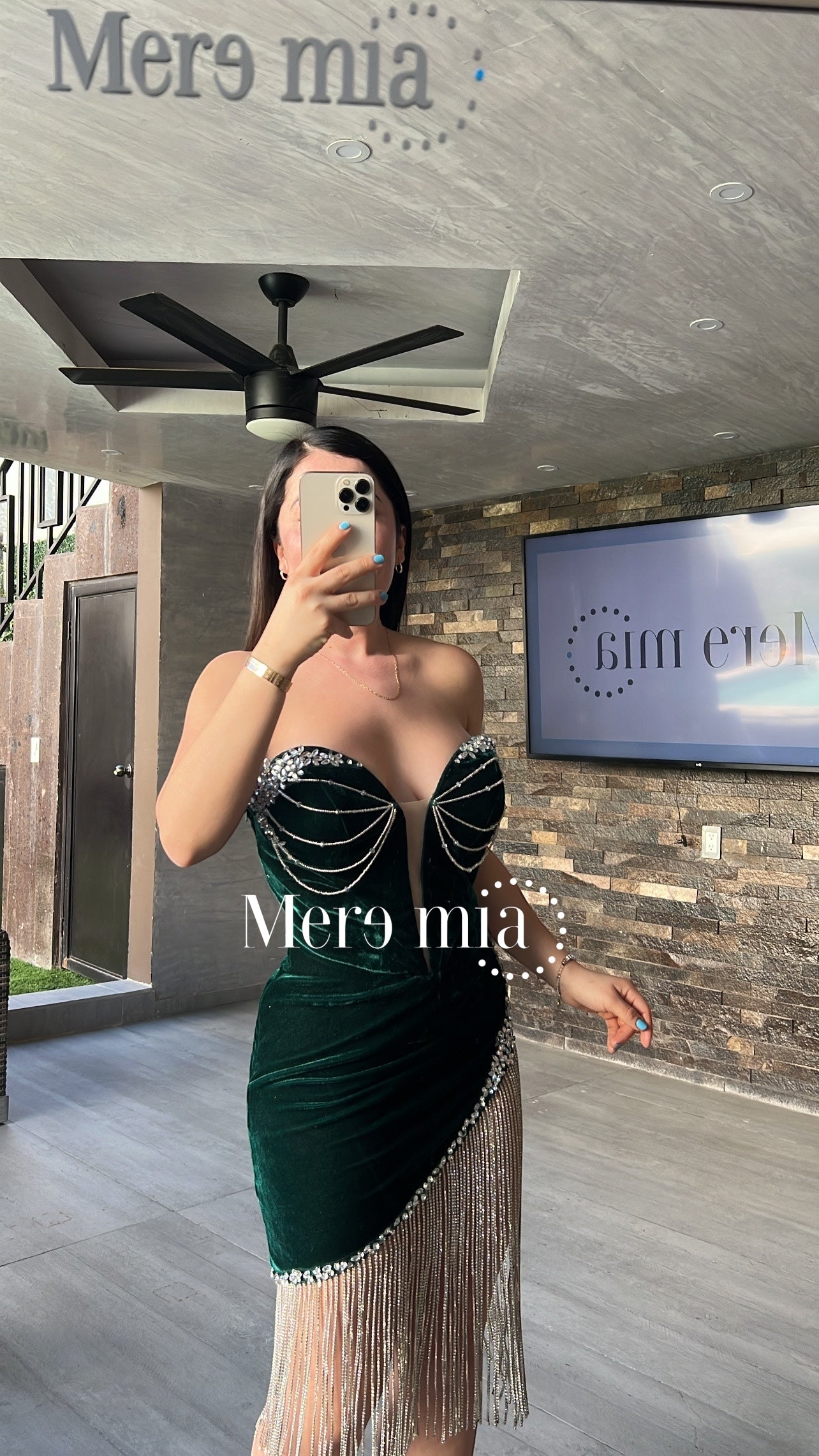 Vestido verde terc barbas