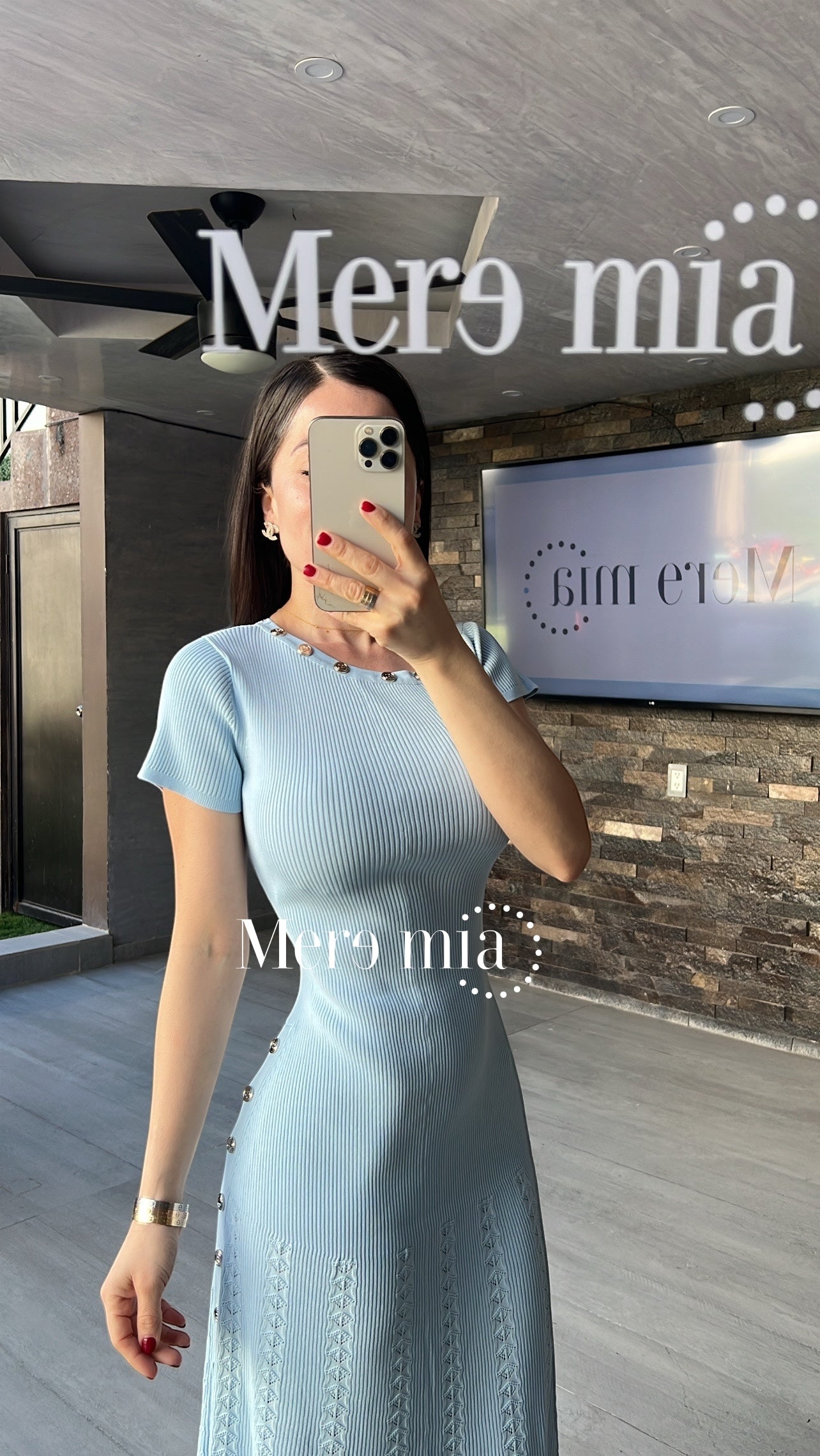 Vestido azul rayado mc