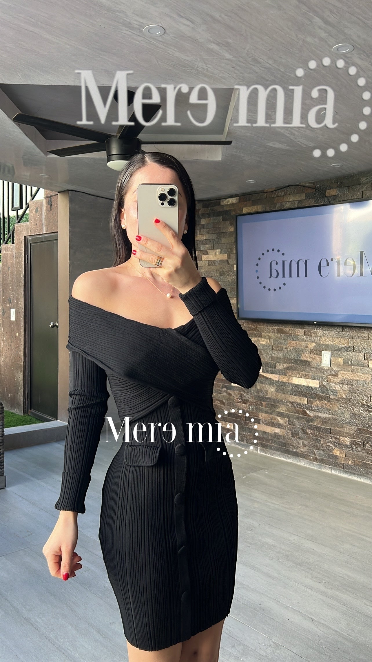 Vestido negro rayado ml