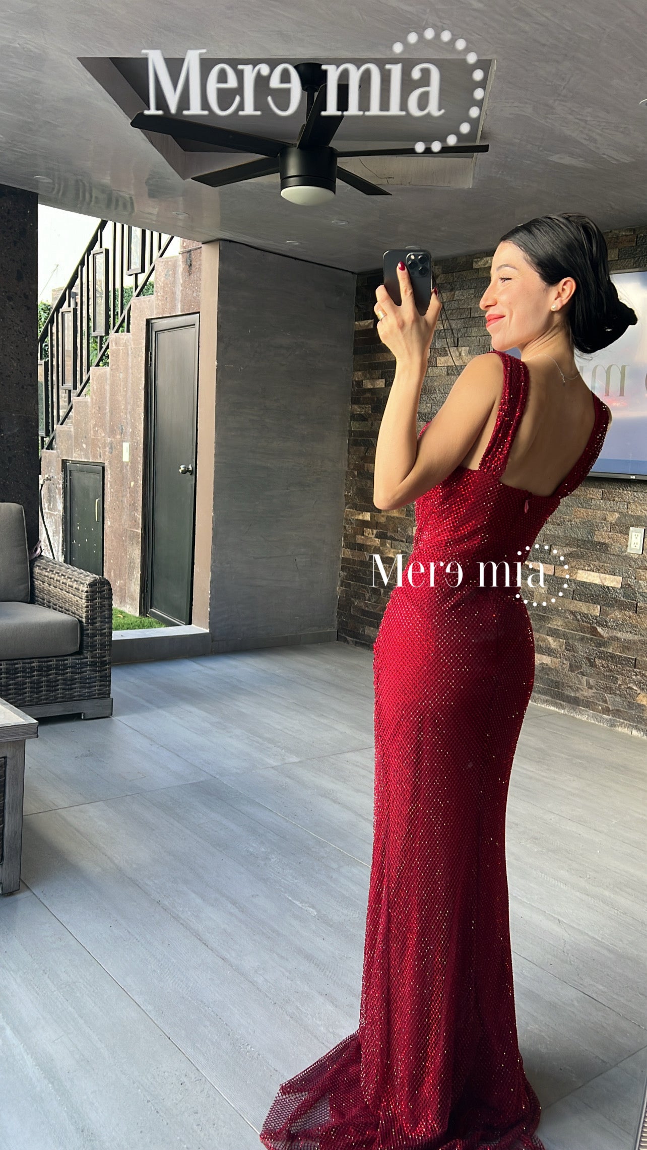 Vestido tinto puntos nudo brill