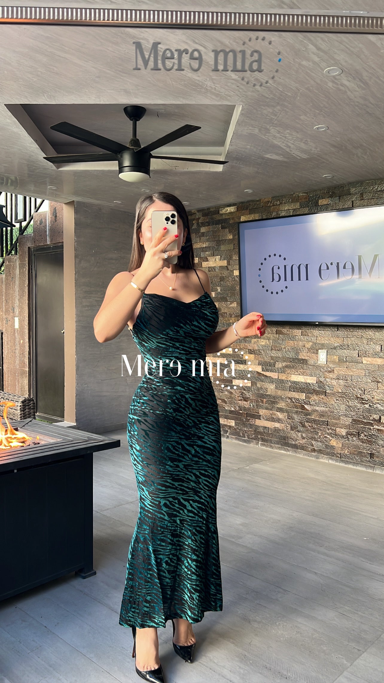 Vestido verde terc print