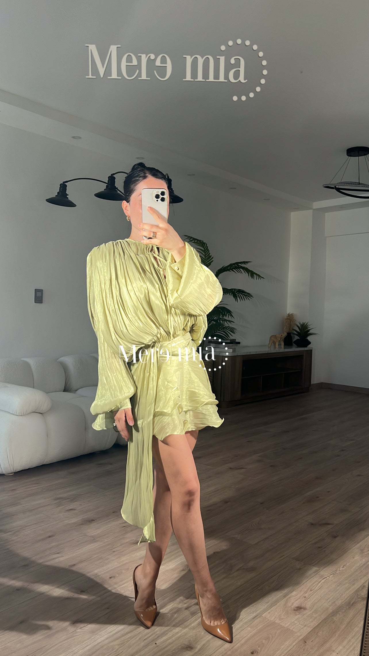 Vestido verde olanes