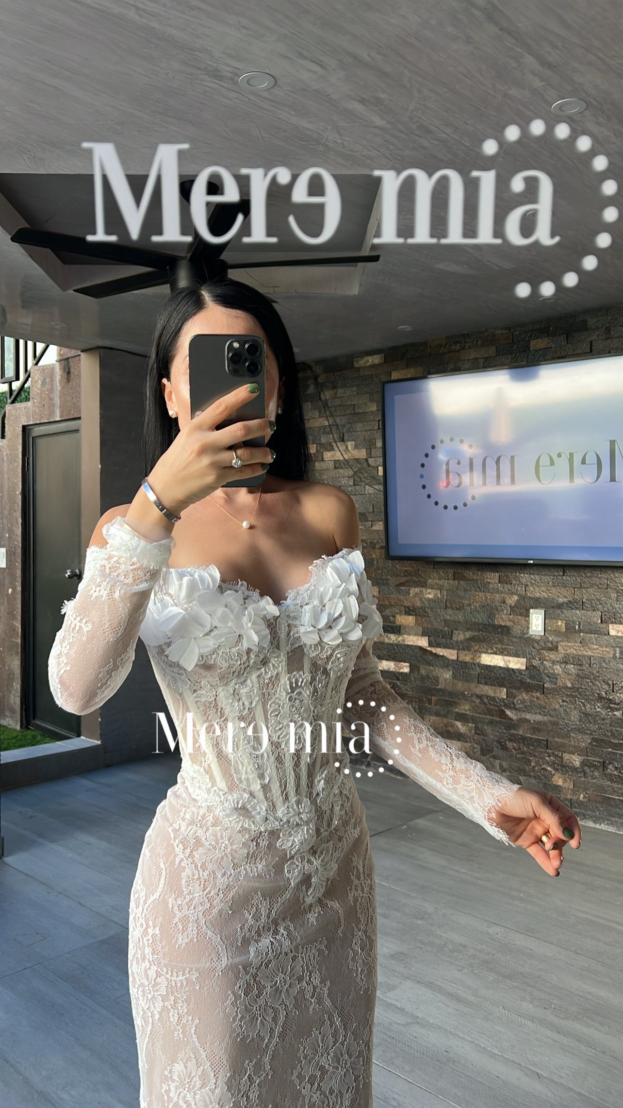 Vestido blanco encaje flores