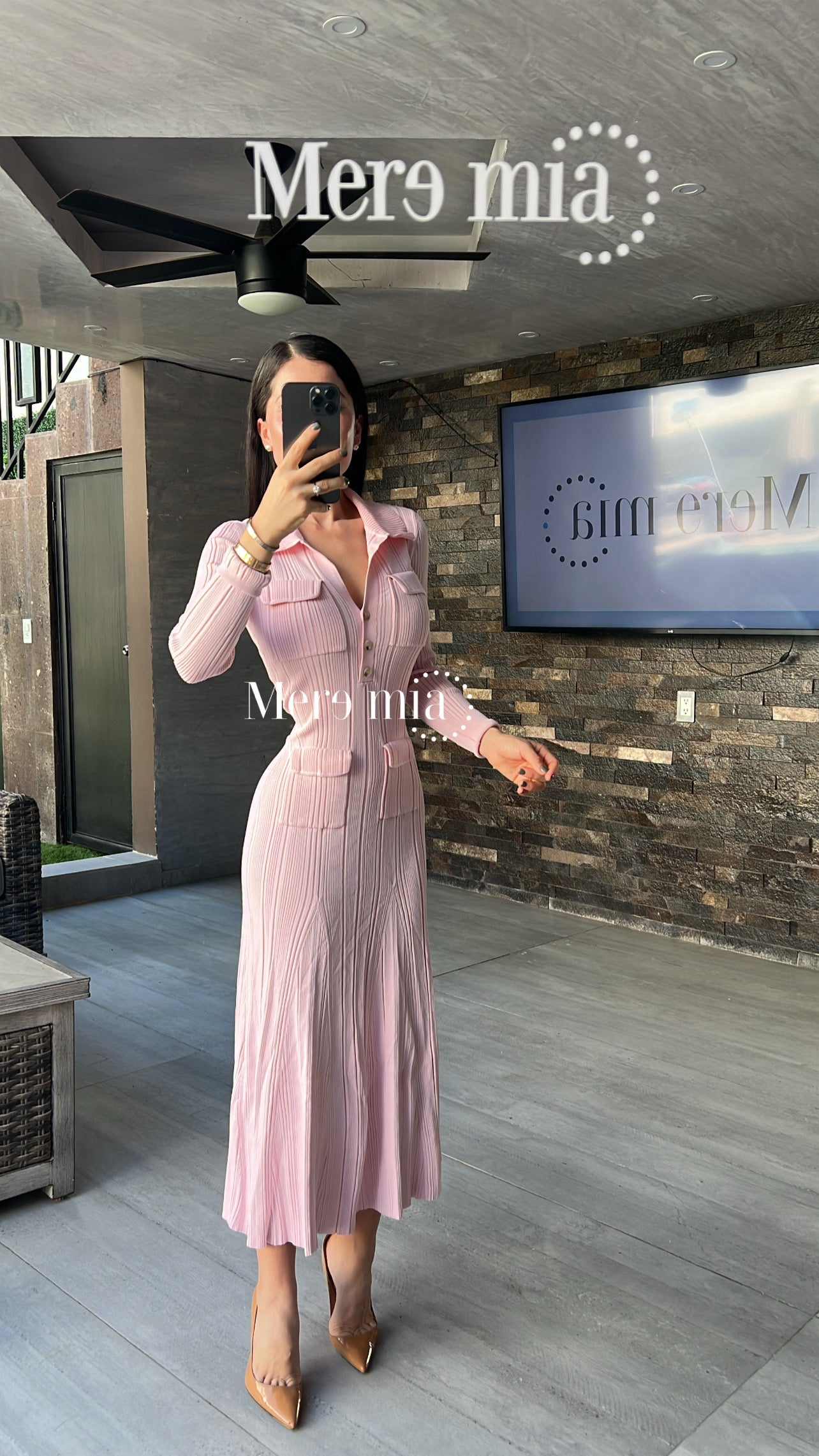 Vestido rosa cuello ml