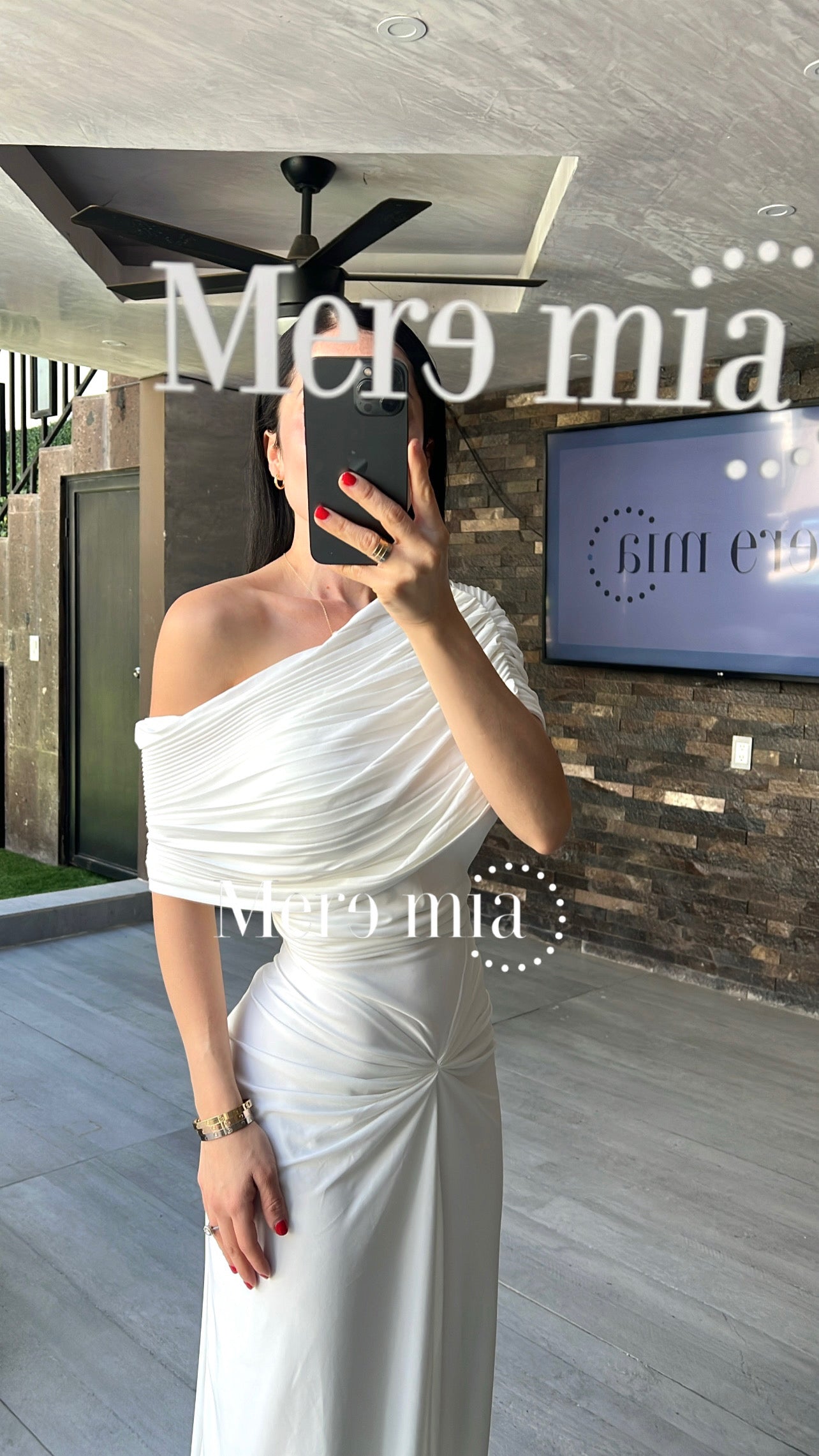 Vestido plisado nudo