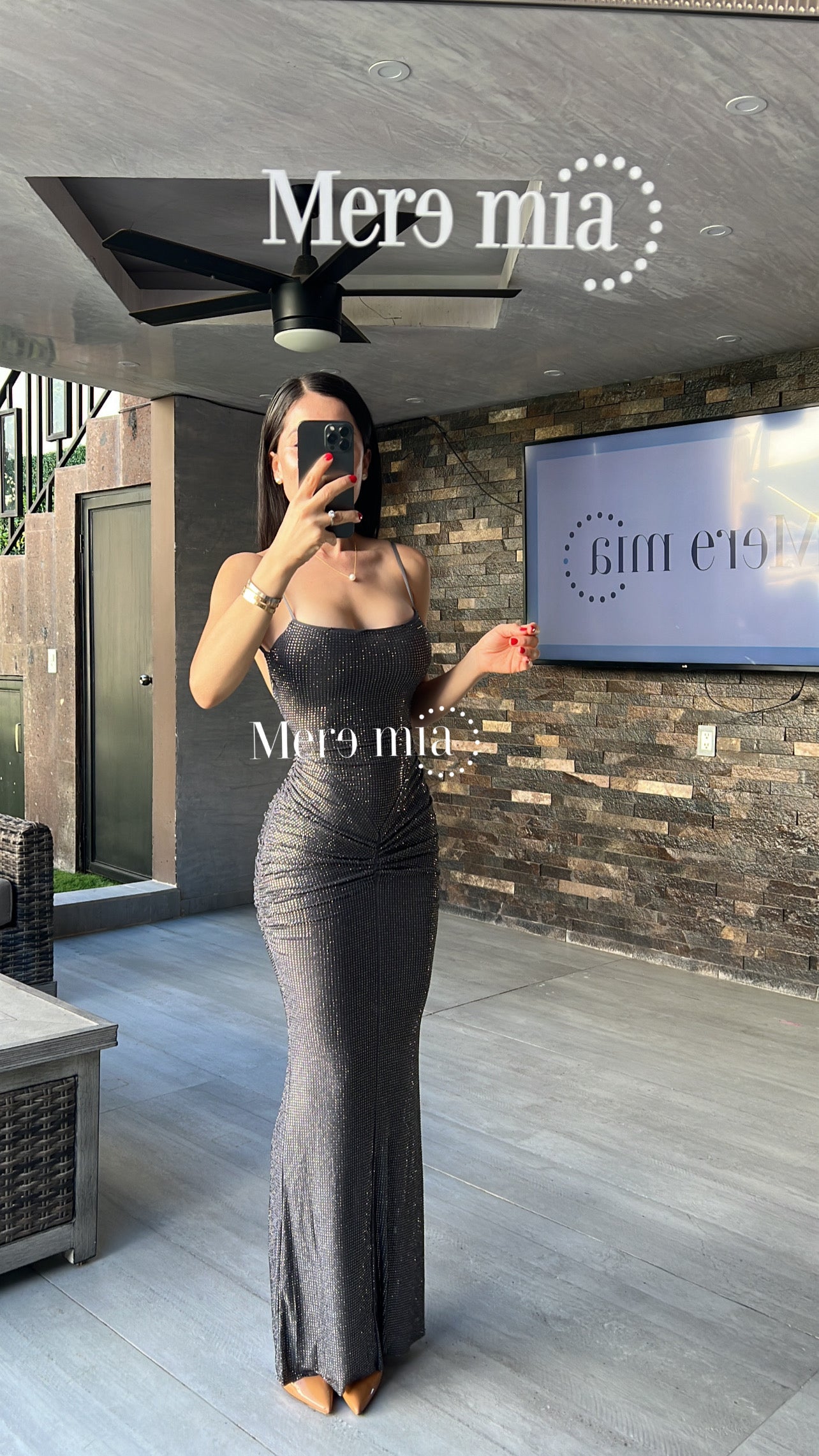 Vestido gris puntos nudo