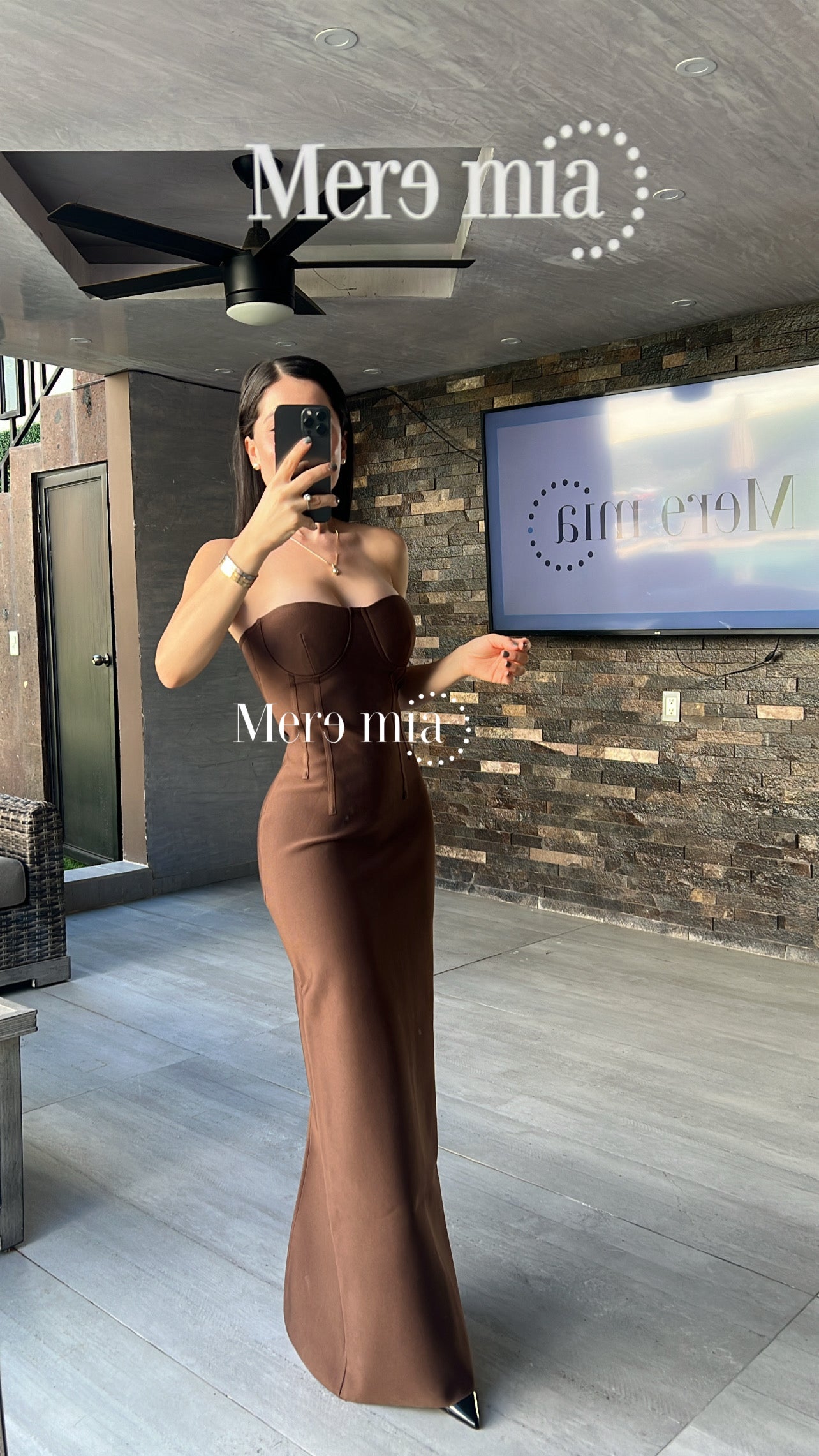 Vestido cafe strapp copas