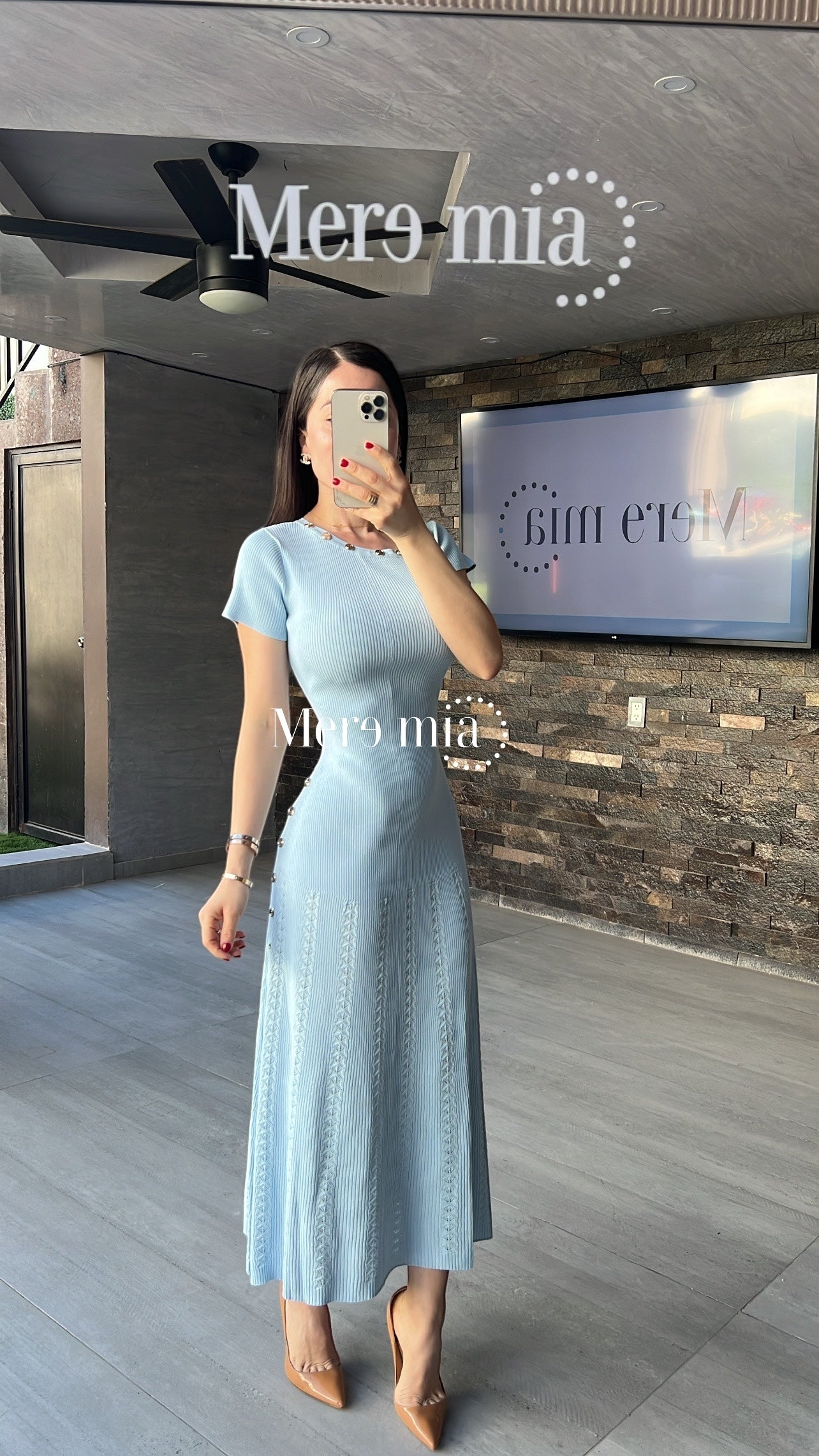 Vestido azul rayado mc