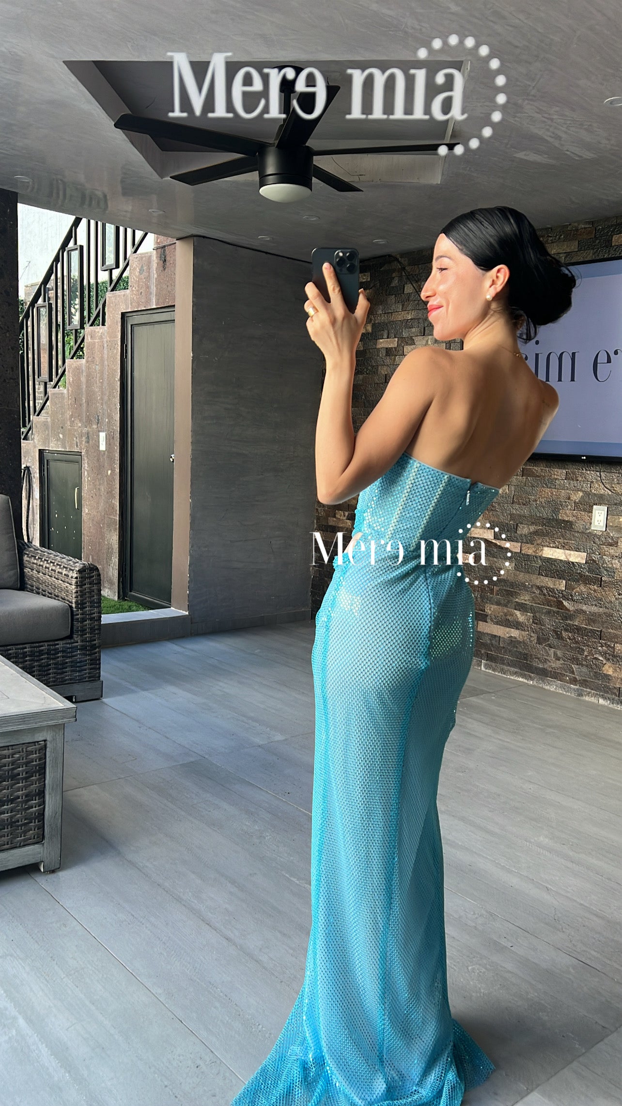 Vestido turquesa malla